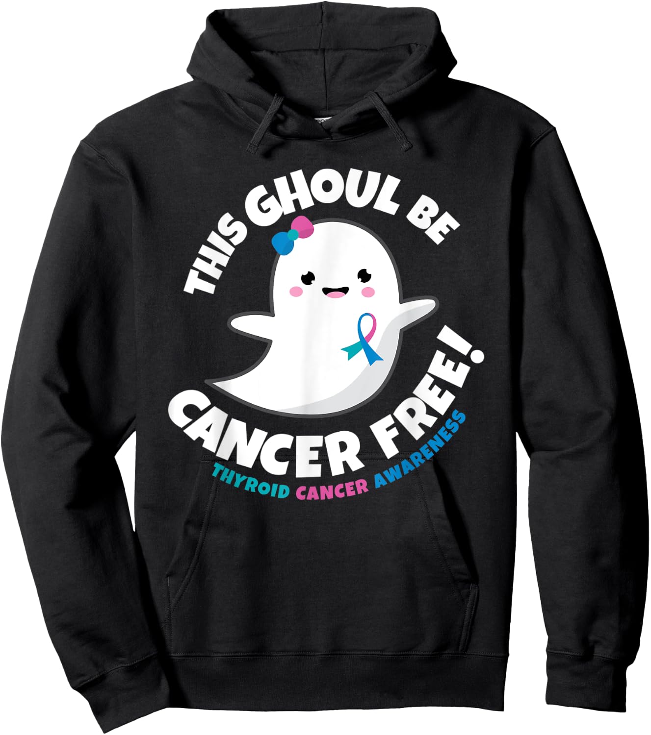 Thyroid Cancer Free Survivor Halloween Cute Ghost Girl Gift Hoodie - Hoodie | Black