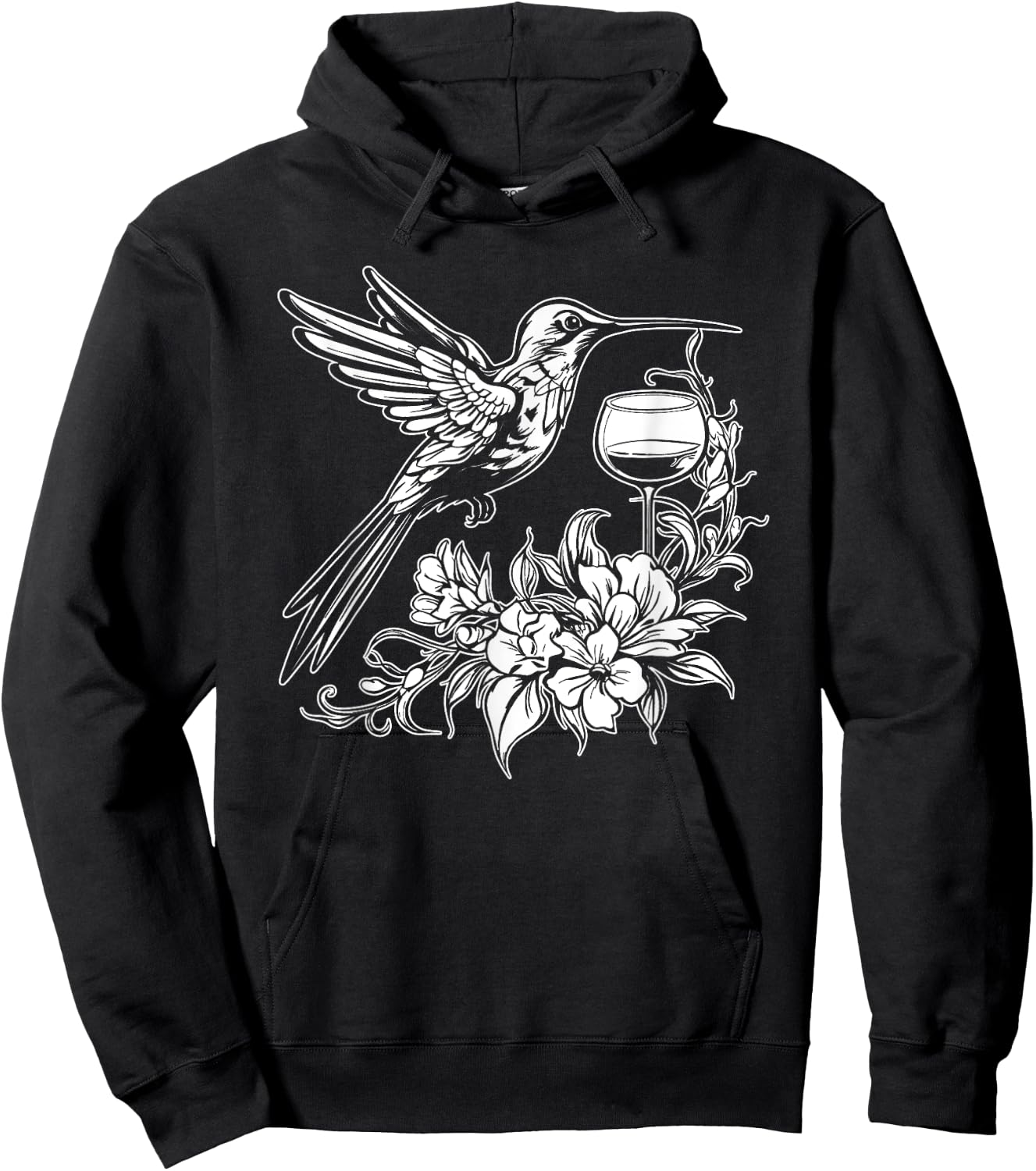 Hummingbird Ornithology Birds Nature Hummingbird Wine Glass Hoodie - Hoodie | Black