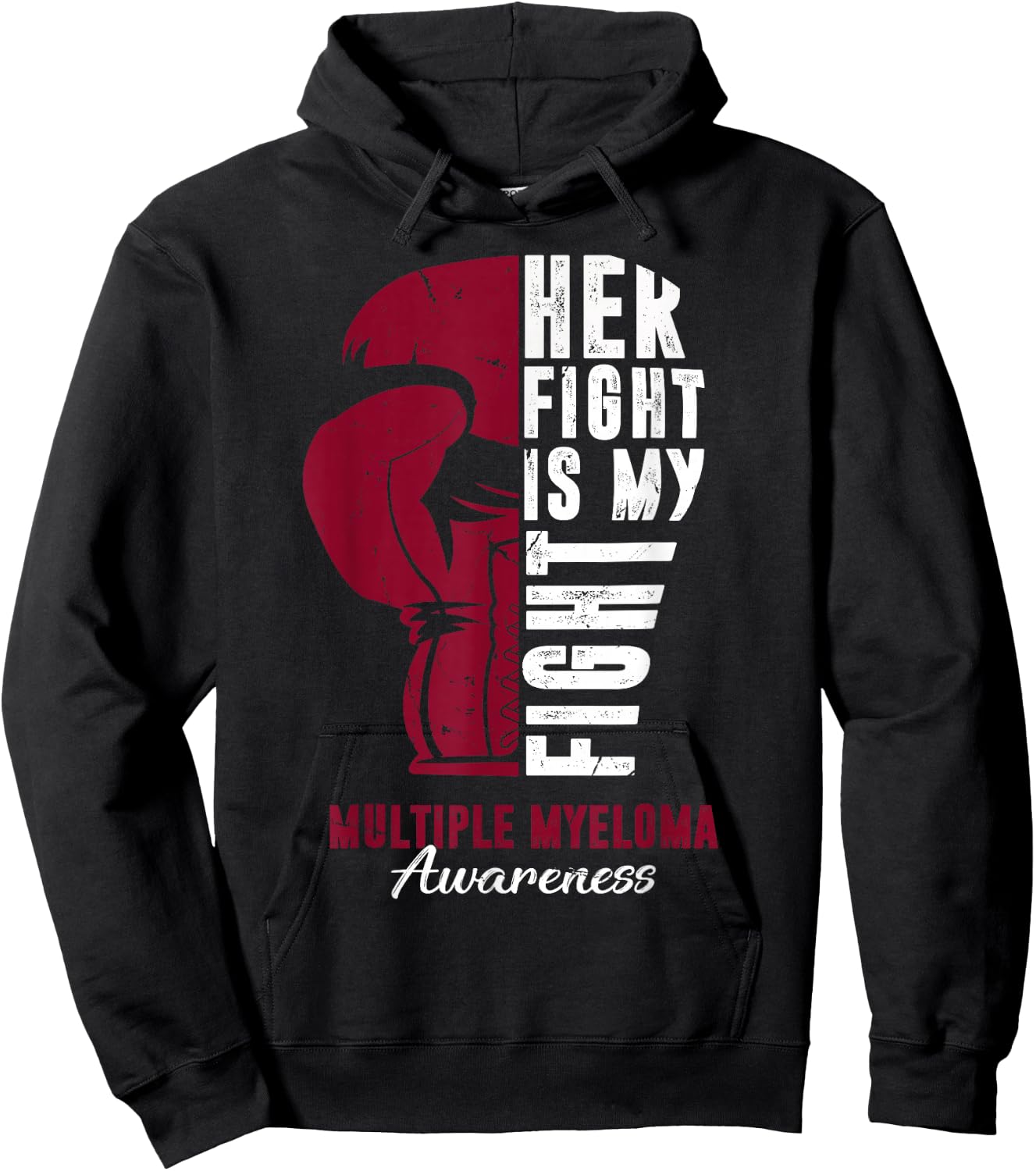 Her Fight Is My Fight Multiple Myeloma Awareness Supporter Hoodie - Hoodie | Black