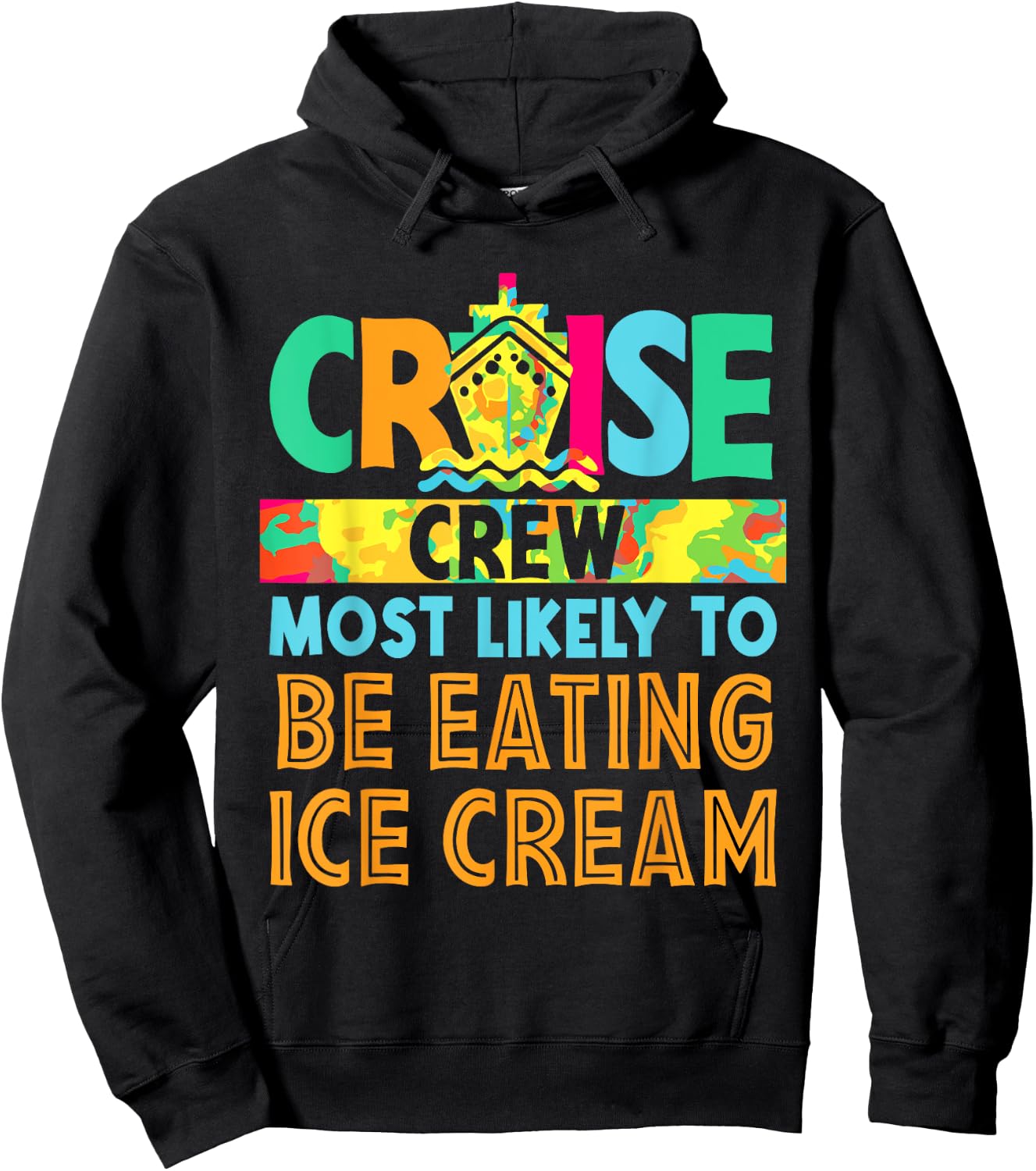 Most Likey To Be Eating Ice Cream Family Matching Group Women Girls Kids Hoodie - Hoodie | Black