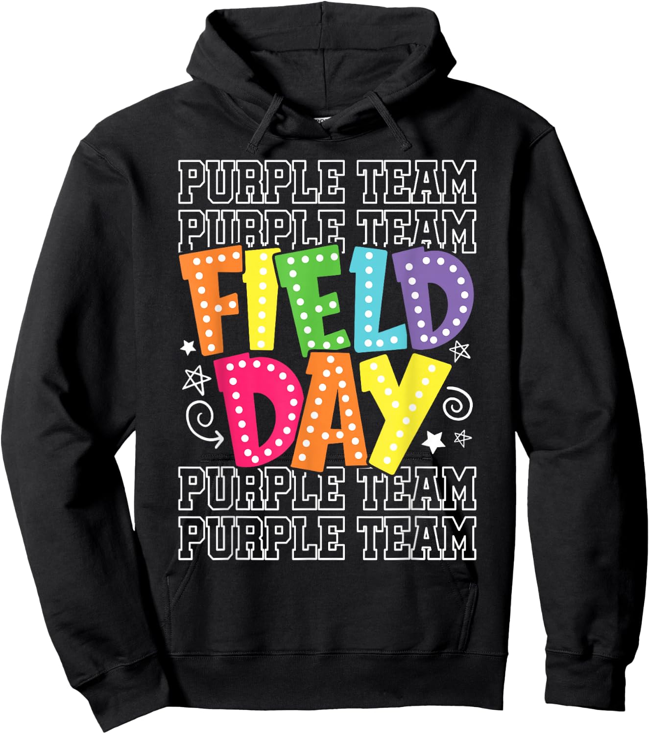 Field Day Purple Team Color War Camp Team Game Competition Hoodie - Hoodie | Black