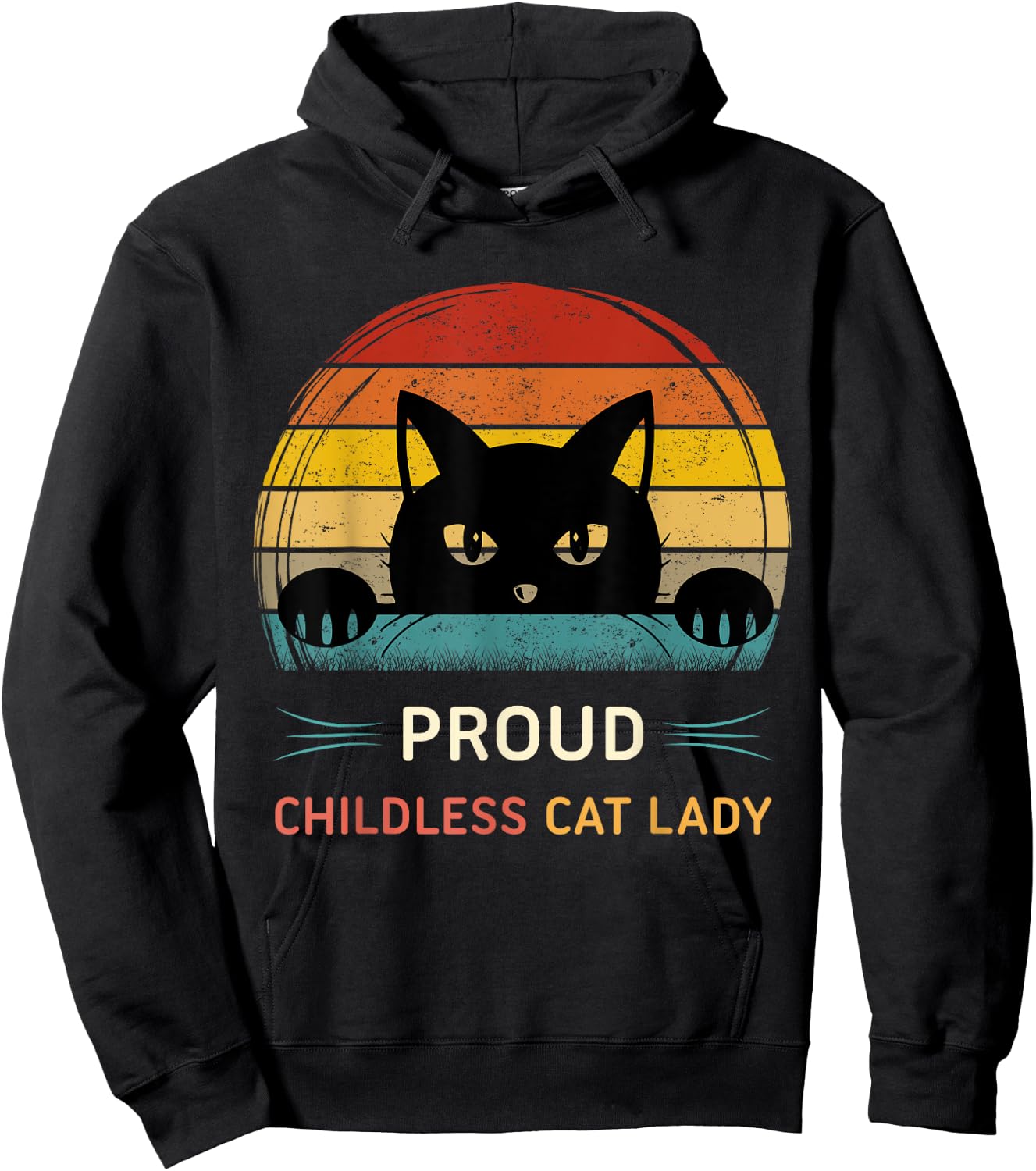 This Proud Childless Cat Lady Is Voting for Kamala Hoodie - Hoodie | Black