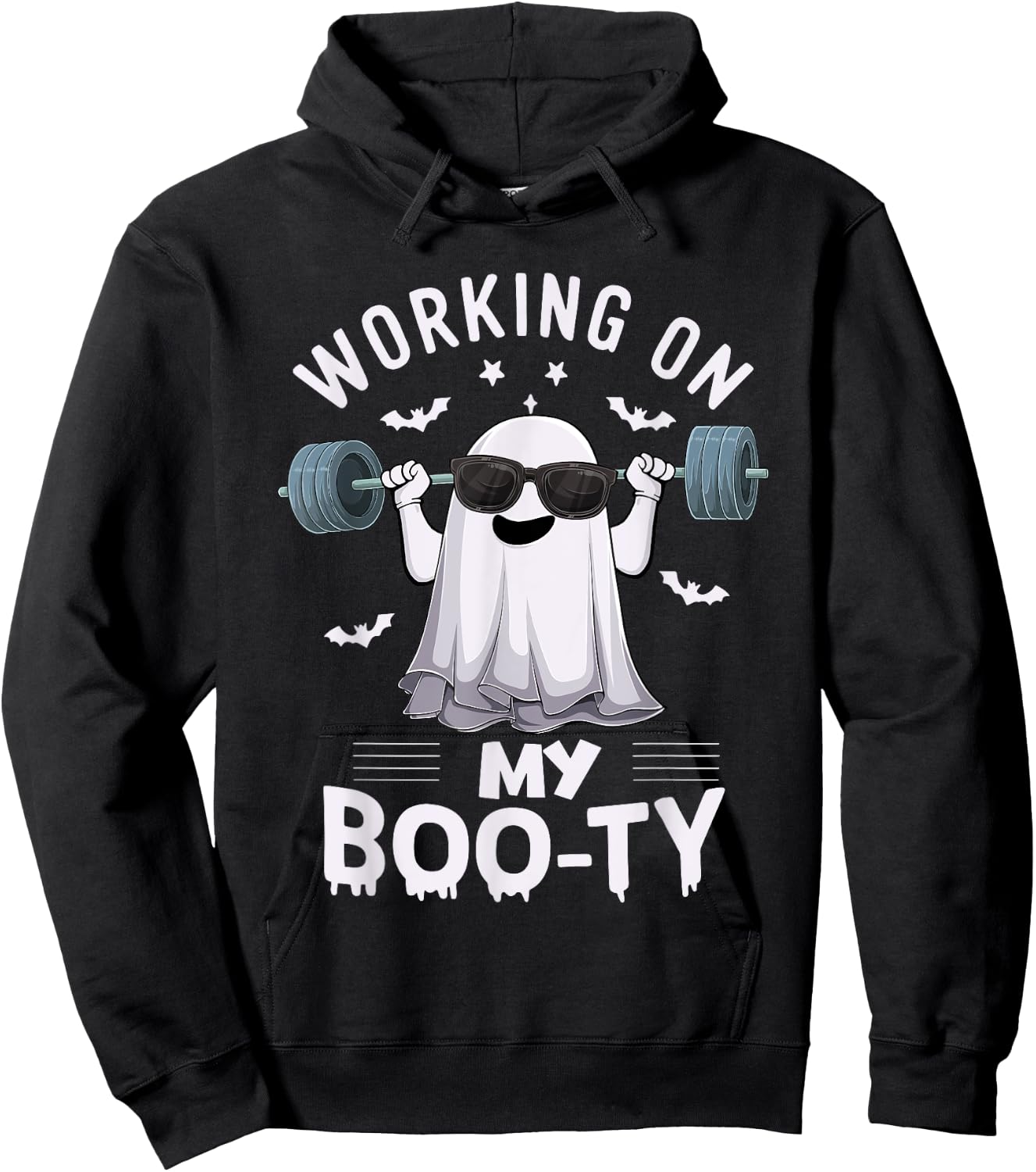 Working on my boo-ty ghost Fitness Weight Lifting Halloween Hoodie - Hoodie | Black