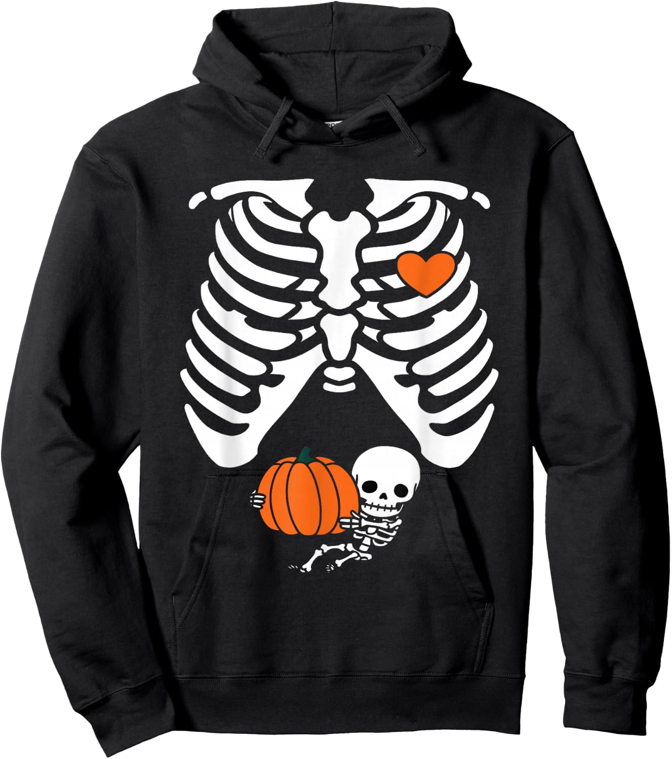 Women Skeleton , Pregnancy Mom Halloween Hoodie - Hoodie | Black