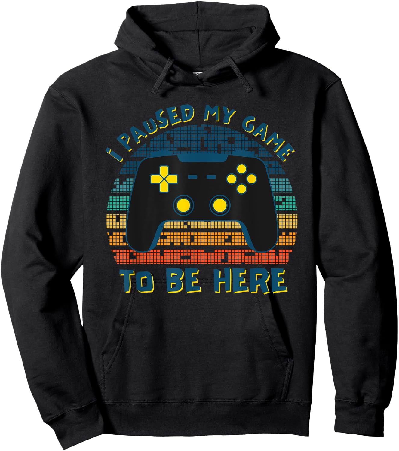 I Paused My Game To Be Here, Funny Retro Vintage Video Gamer Hoodie - Hoodie | Black