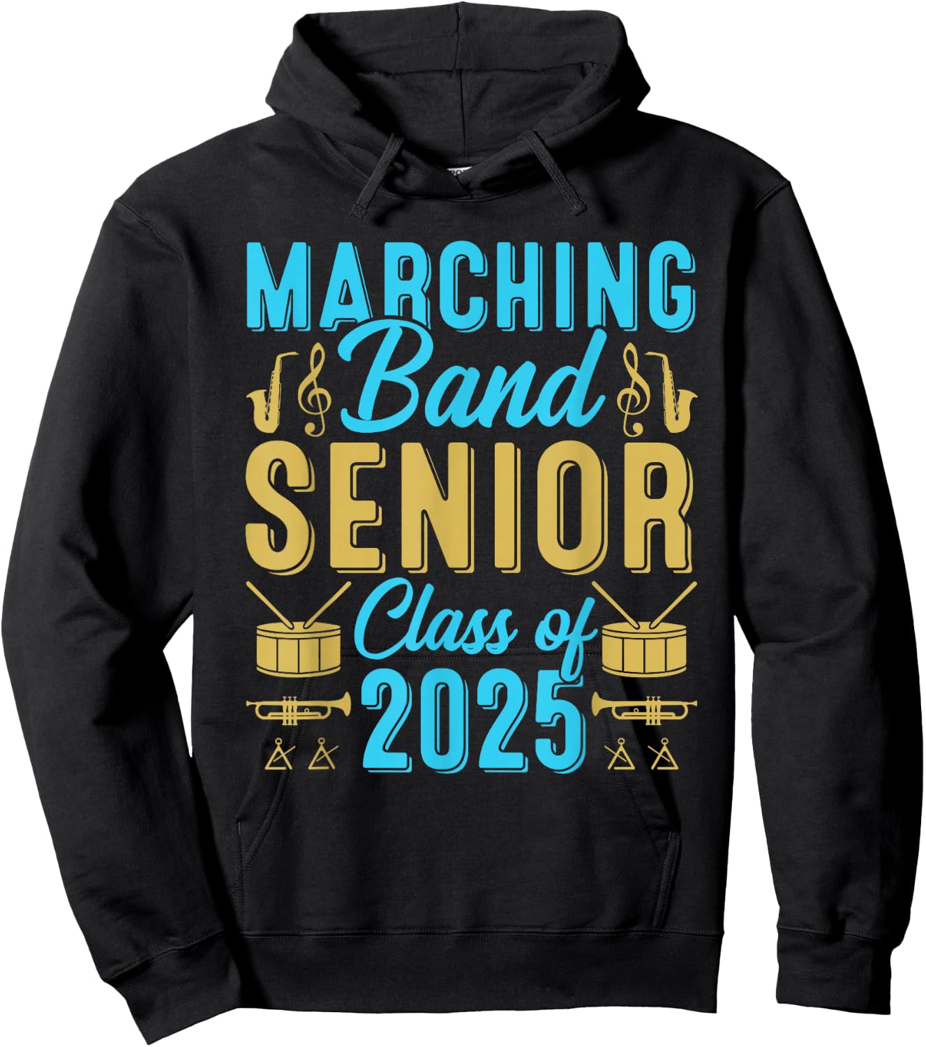 Marching band Senior class of 2025 band senior 25 graduation Hoodie - Hoodie | Black