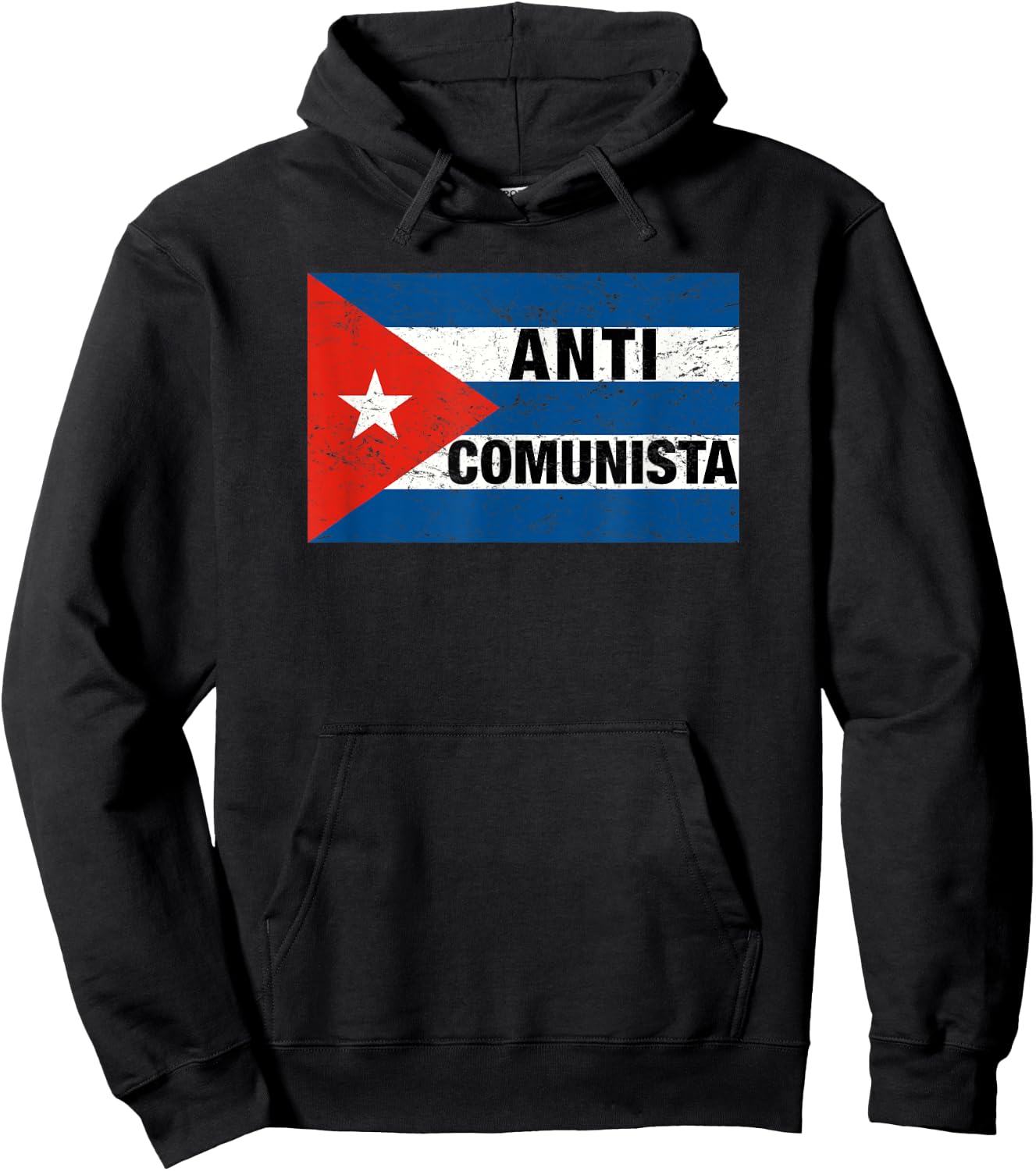 Anti Comunista Cuban Flag, Libertad Free Cuba, Cuban Freedom Hoodie - Hoodie | Black