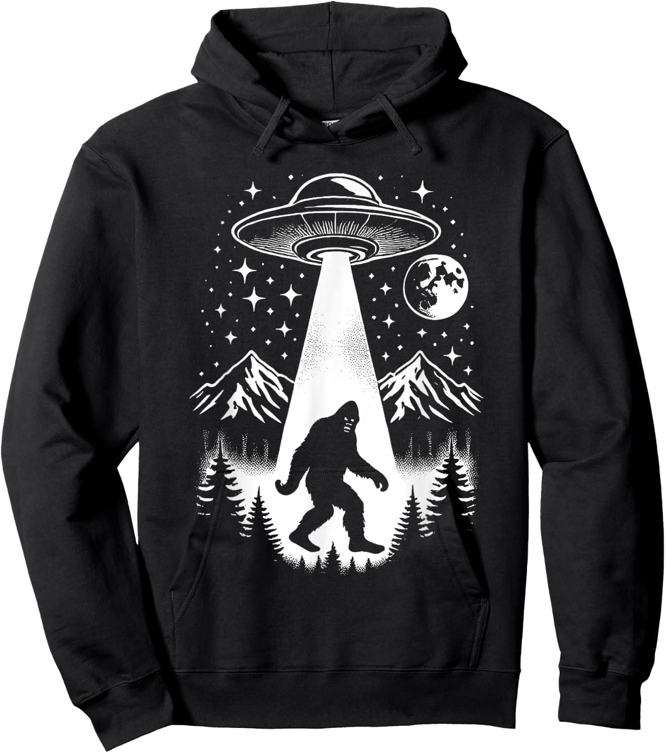 Funny Bigfoot UFO Abduction Sasquatch Alien Extraterrestrial Hoodie - Hoodie | Black