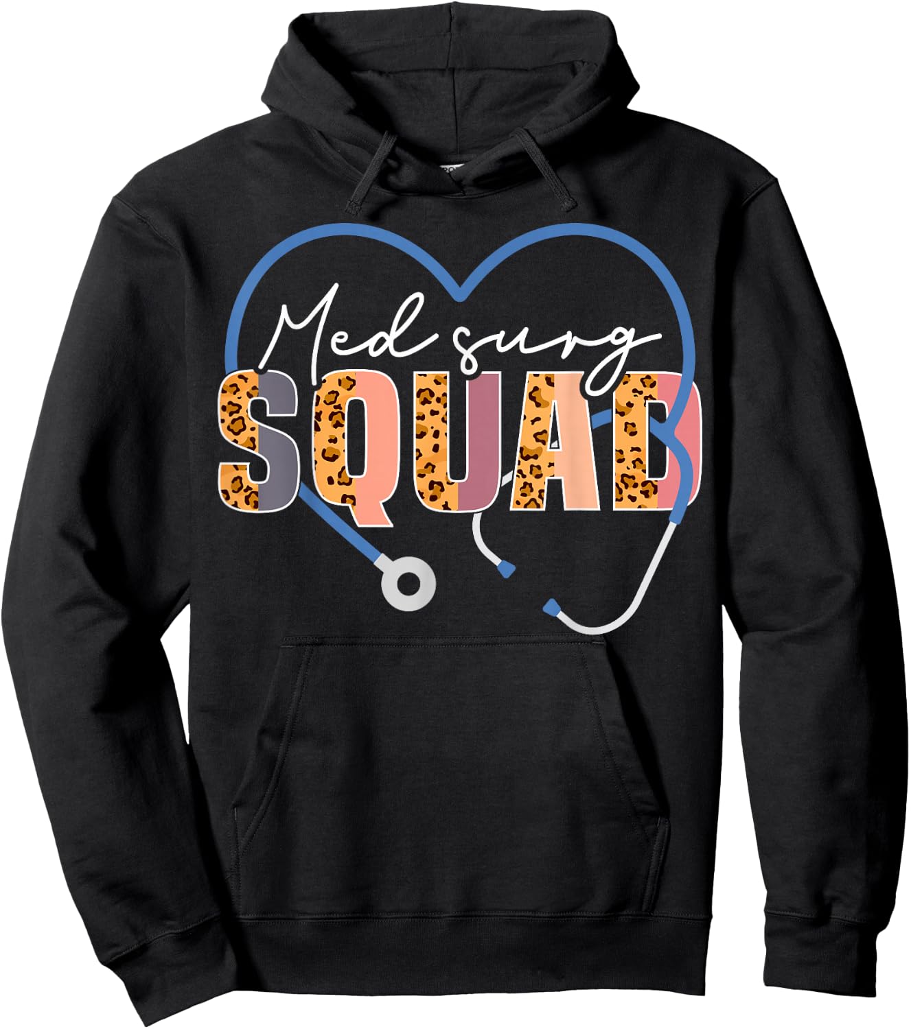Med Surg Squad Appreciation Med Surg Nursing Nurse Leopard Hoodie - Hoodie | Black