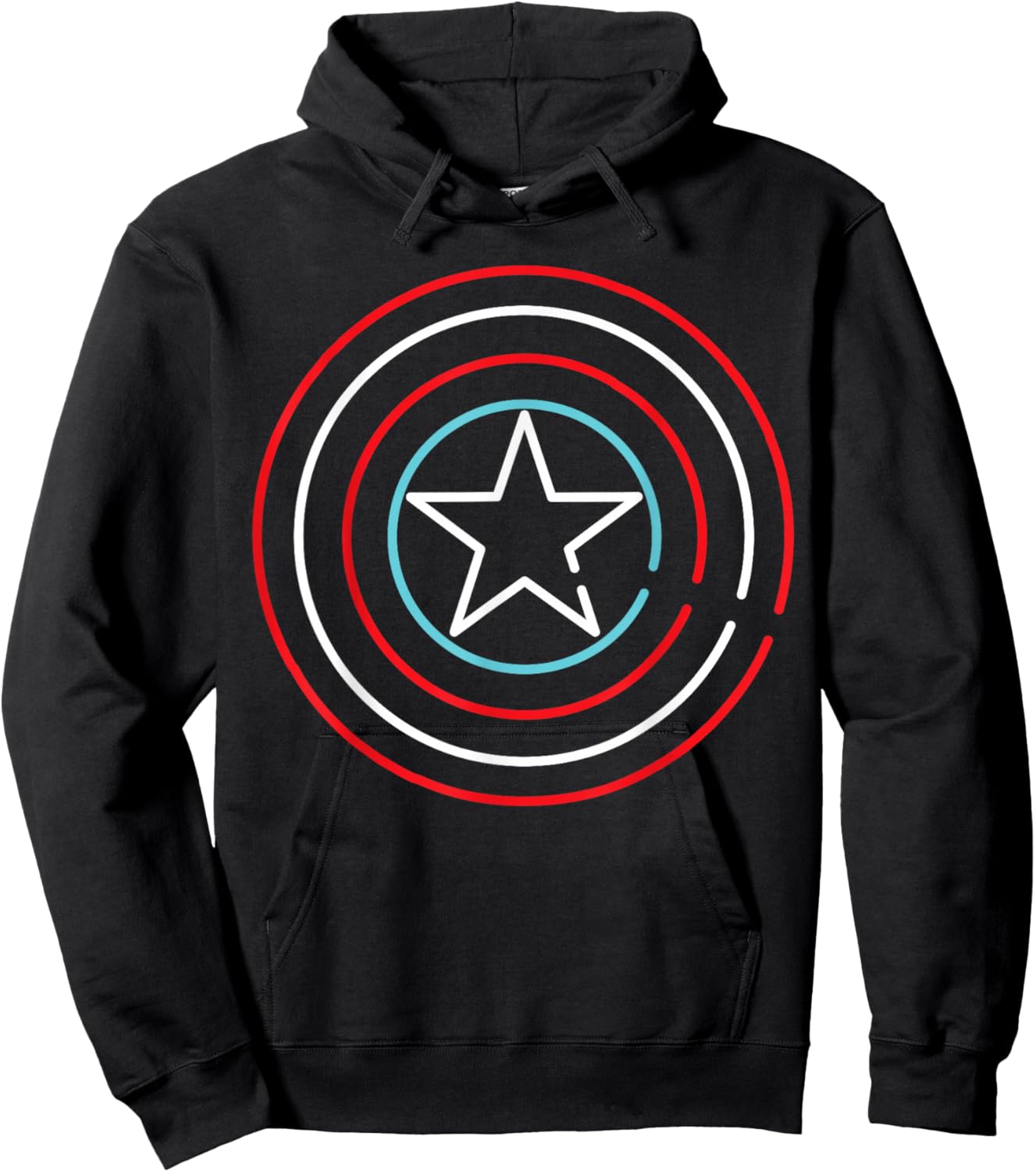Marvel Super Heroes Neon Light Sign Captain America Shield Hoodie - Hoodie | Black