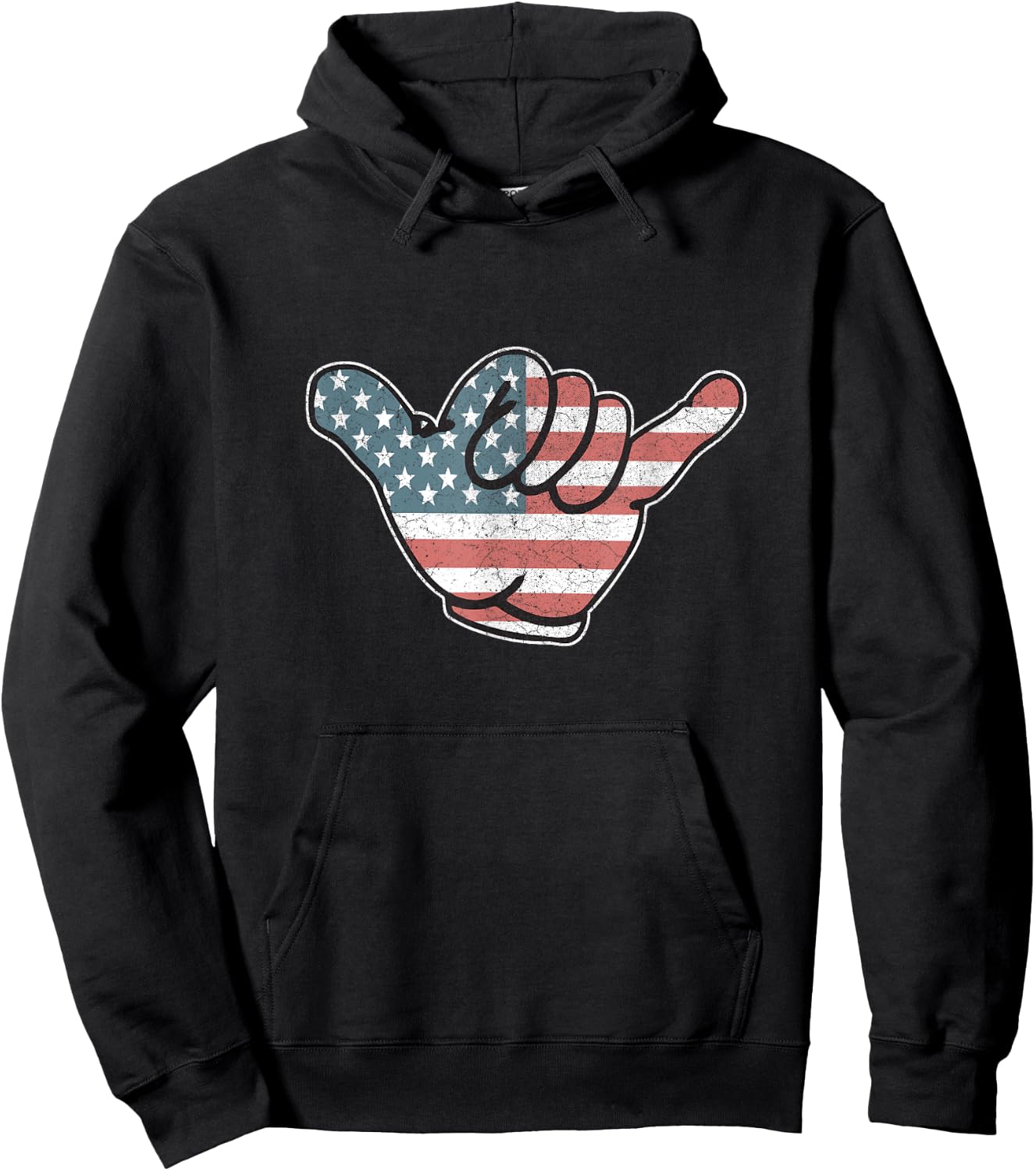 American Flag Vintage Cool Loose Hand Hang Shocker Gesture Women Men Hoodie - Hoodie | Black