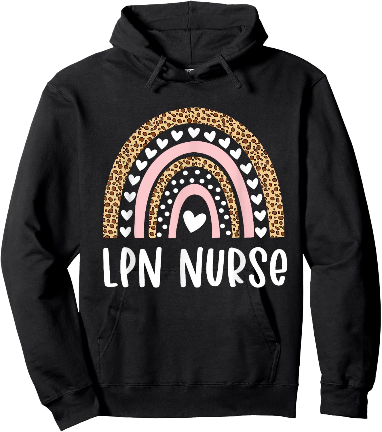 LPN Nurse Licensed Practical Nursing Rainbow Healthcare Hoodie - Hoodie | Black