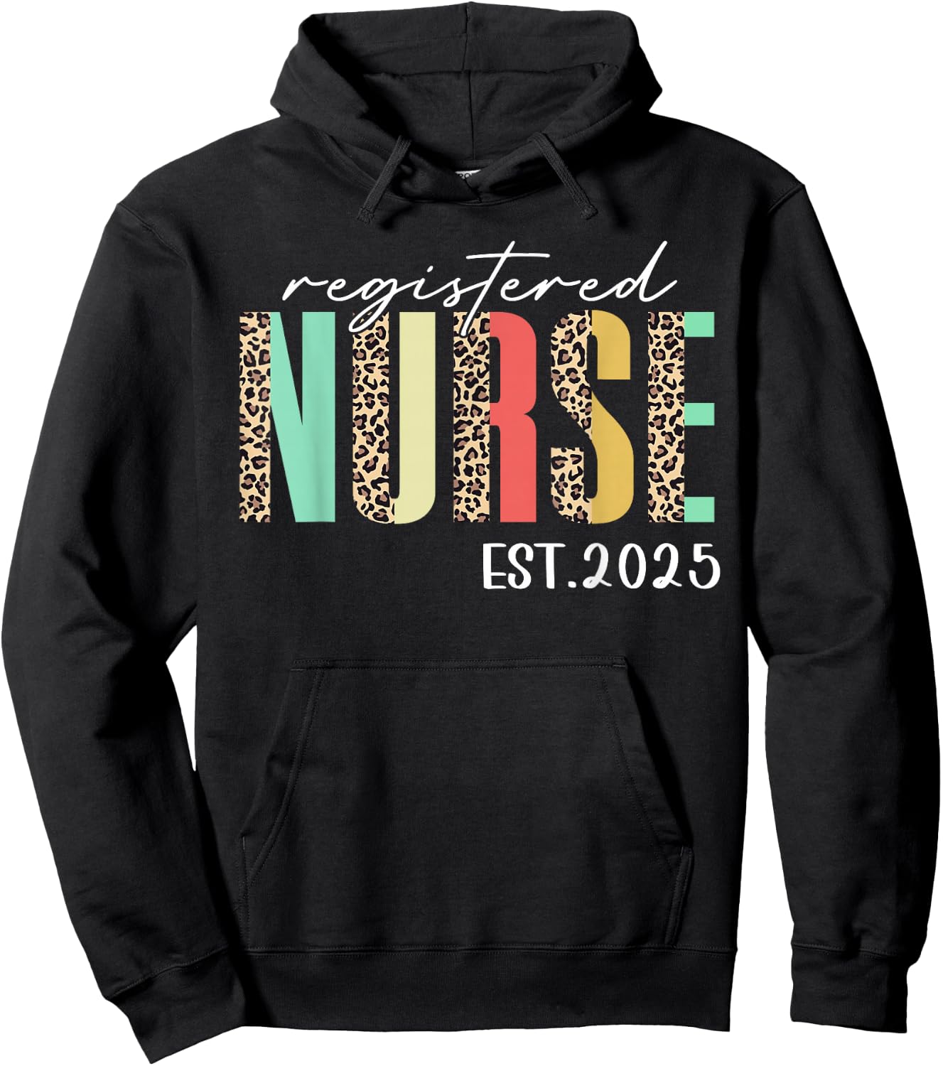 Registered Nurse Est 2025 For Student Nurse RN Leopard Hoodie - Hoodie | Black