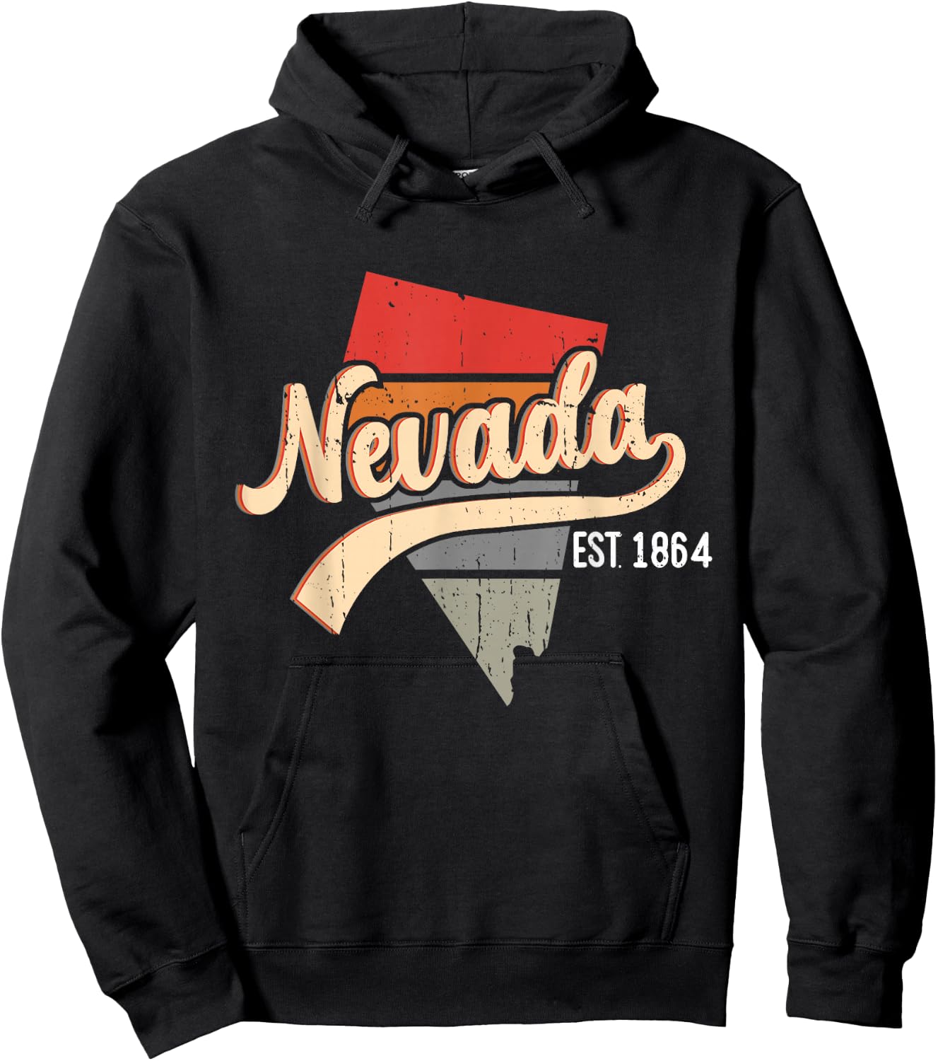 Nevada Home State NV Sunburst Vintage Retro Design Hoodie - Hoodie | Black
