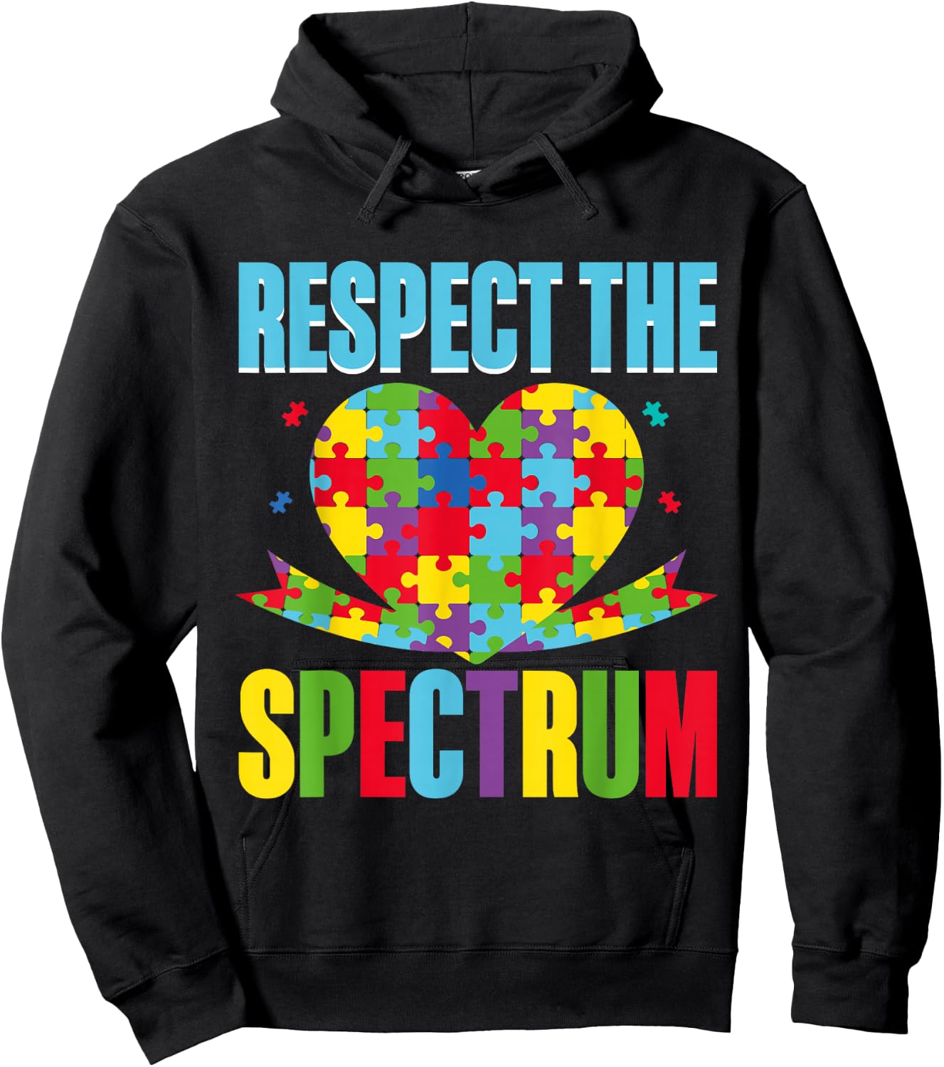 Respect the Spectrum Autism Hoodie - Hoodie | Black