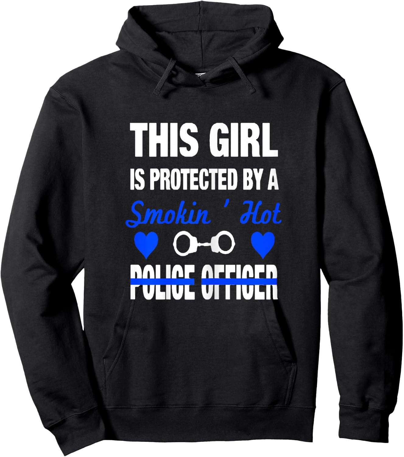 Smokin Hot Police Officer Funny Police Wife Girlfriend Gift Hoodie - Hoodie | Black