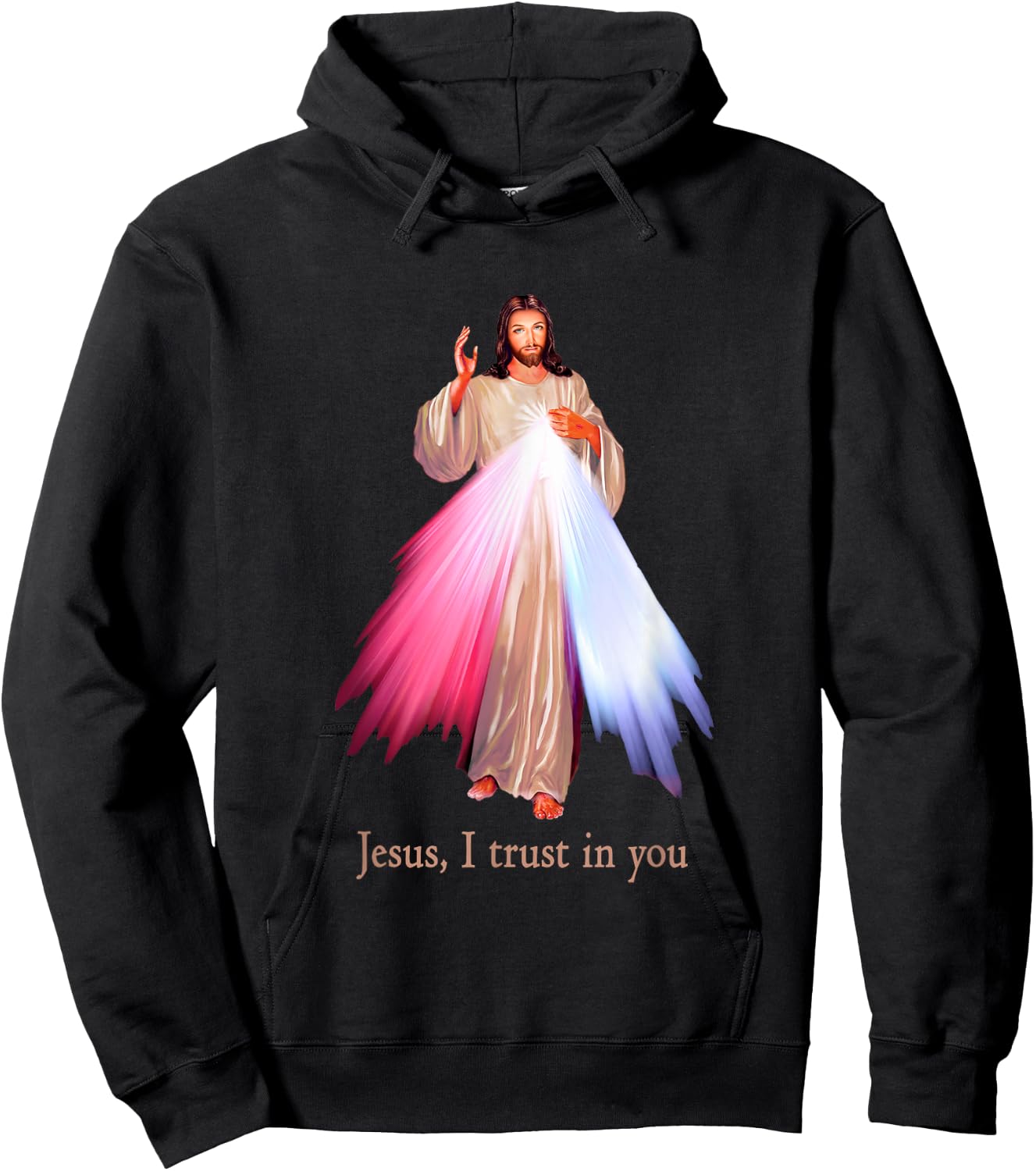 Divine Mercy Jesus I trust in You FRONT AND BACK Hoodie - Hoodie | Black