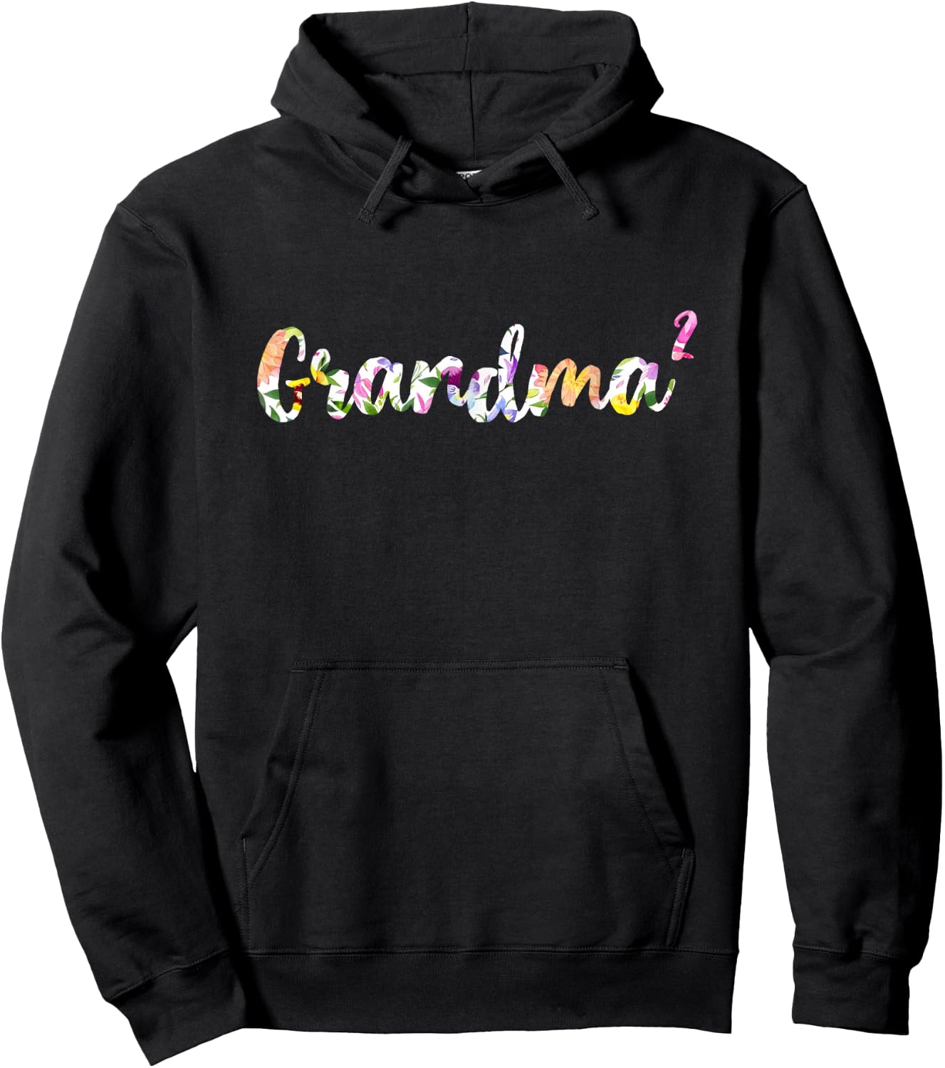 Grandma Squared Shirt Floral Grandma Of Two Hoodie - Hoodie | Black