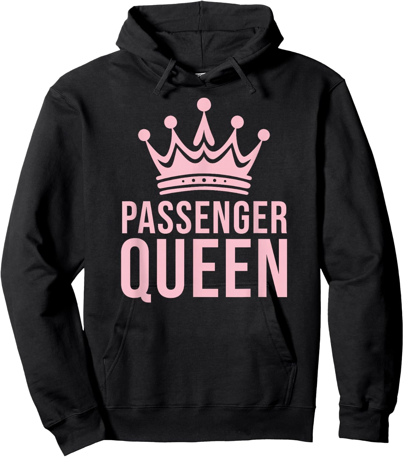 Passenger Queen Road Trip Meme Funny Cute Pastel Pink Hoodie - Hoodie | Black