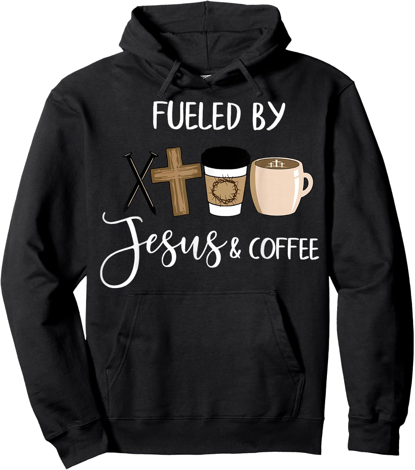 Fueled By Jesus Coffee Hoodie - Hoodie | Black