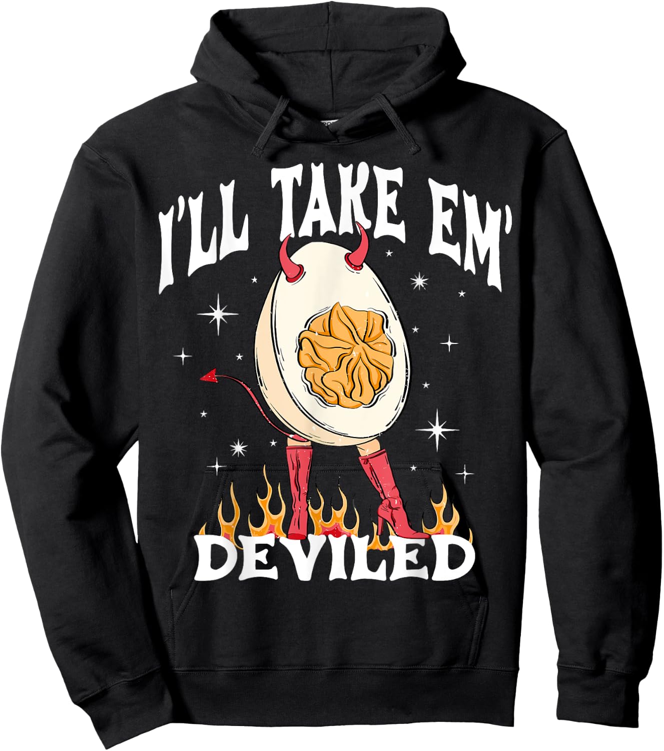 I'll Take 'Em Deviled Autumn Thanksgiving Funny Deviled Eggs Hoodie - Hoodie | Black