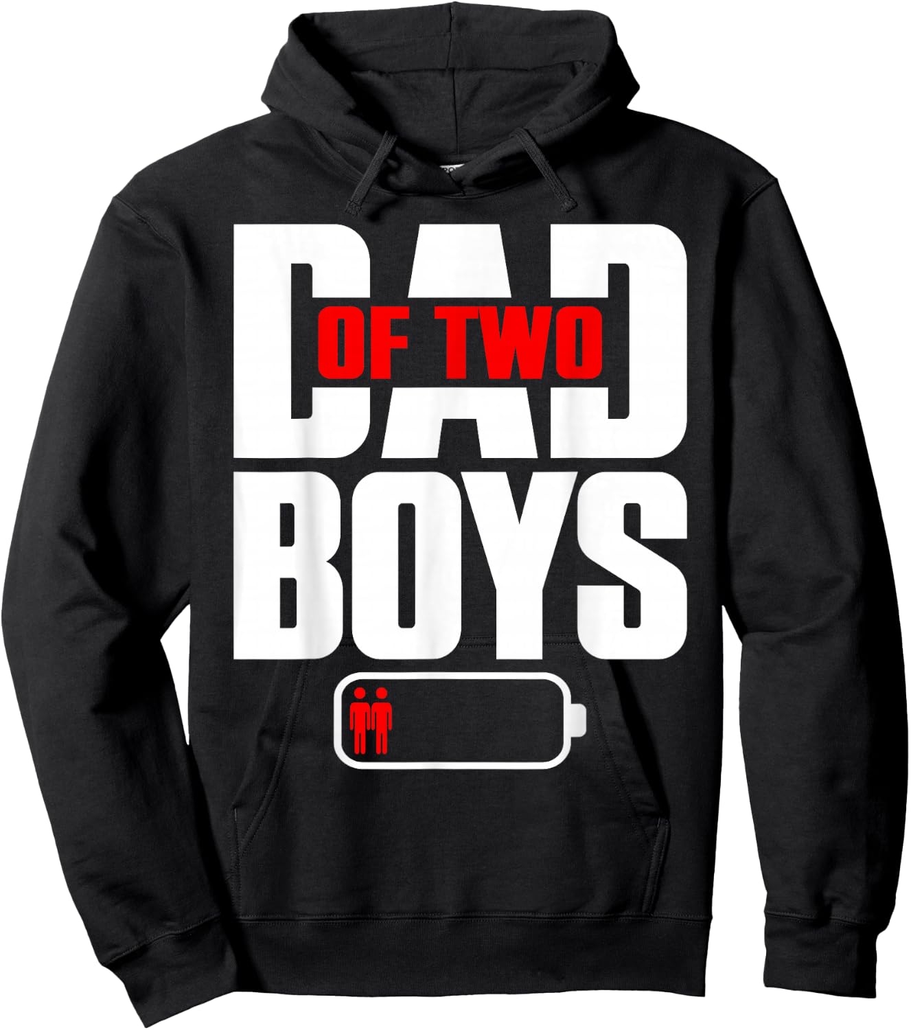 Funny Dad of 2 Boys Two Sons Happy Father's Day Hoodie - Hoodie | Black