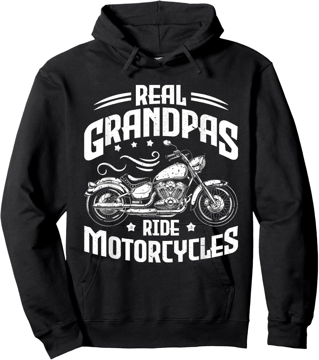 Real Grandpas Ride Motorcycles Funny Motorcycle Lover Biker Hoodie - Hoodie | Black