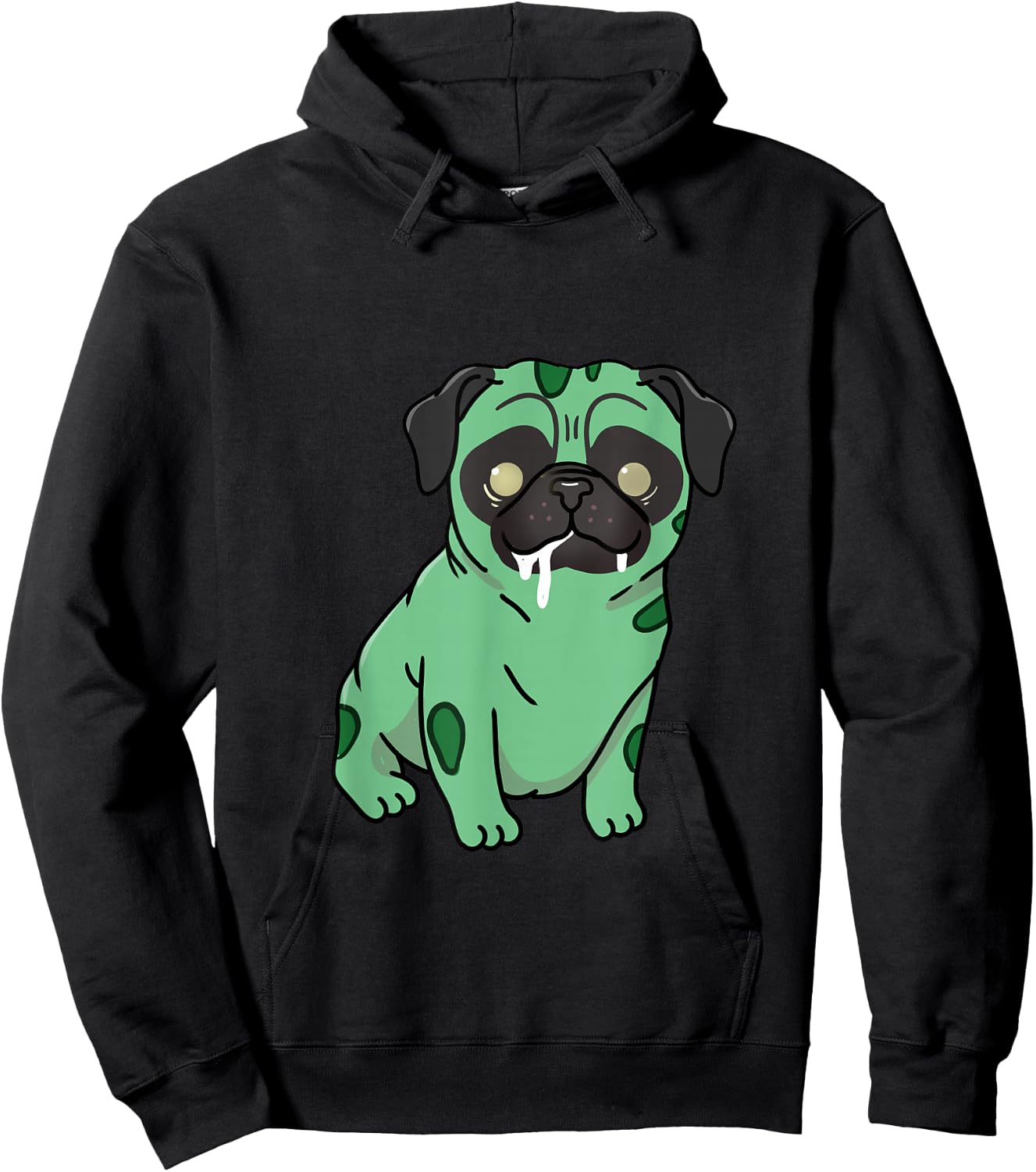 Zombie Pug Halloween Hoodie - Hoodie | Black