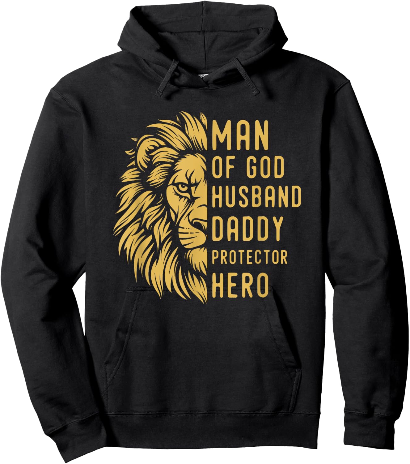 Man Of God Husband Daddy Protector Hero Religious Lion Hoodie - Hoodie | Black