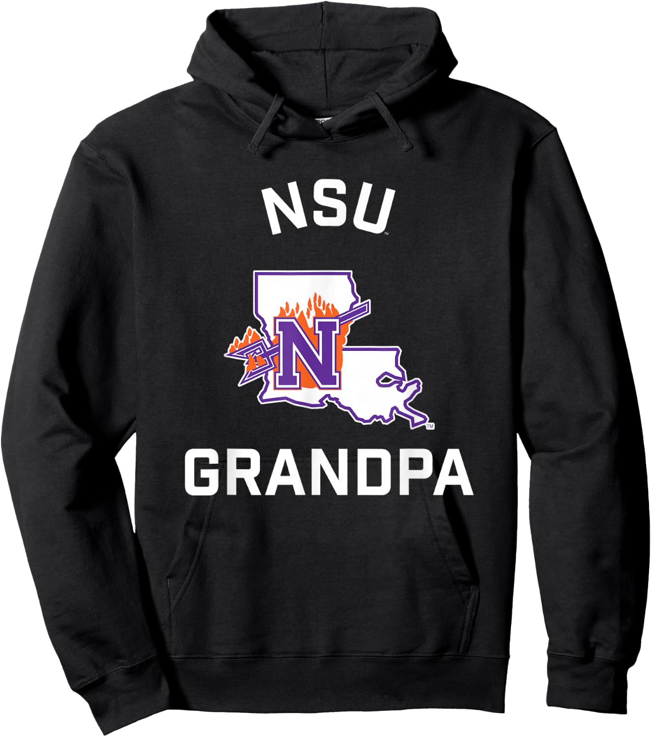 Northwestern State University NSU Demons Arched Grandpa Hoodie - Hoodie | Black