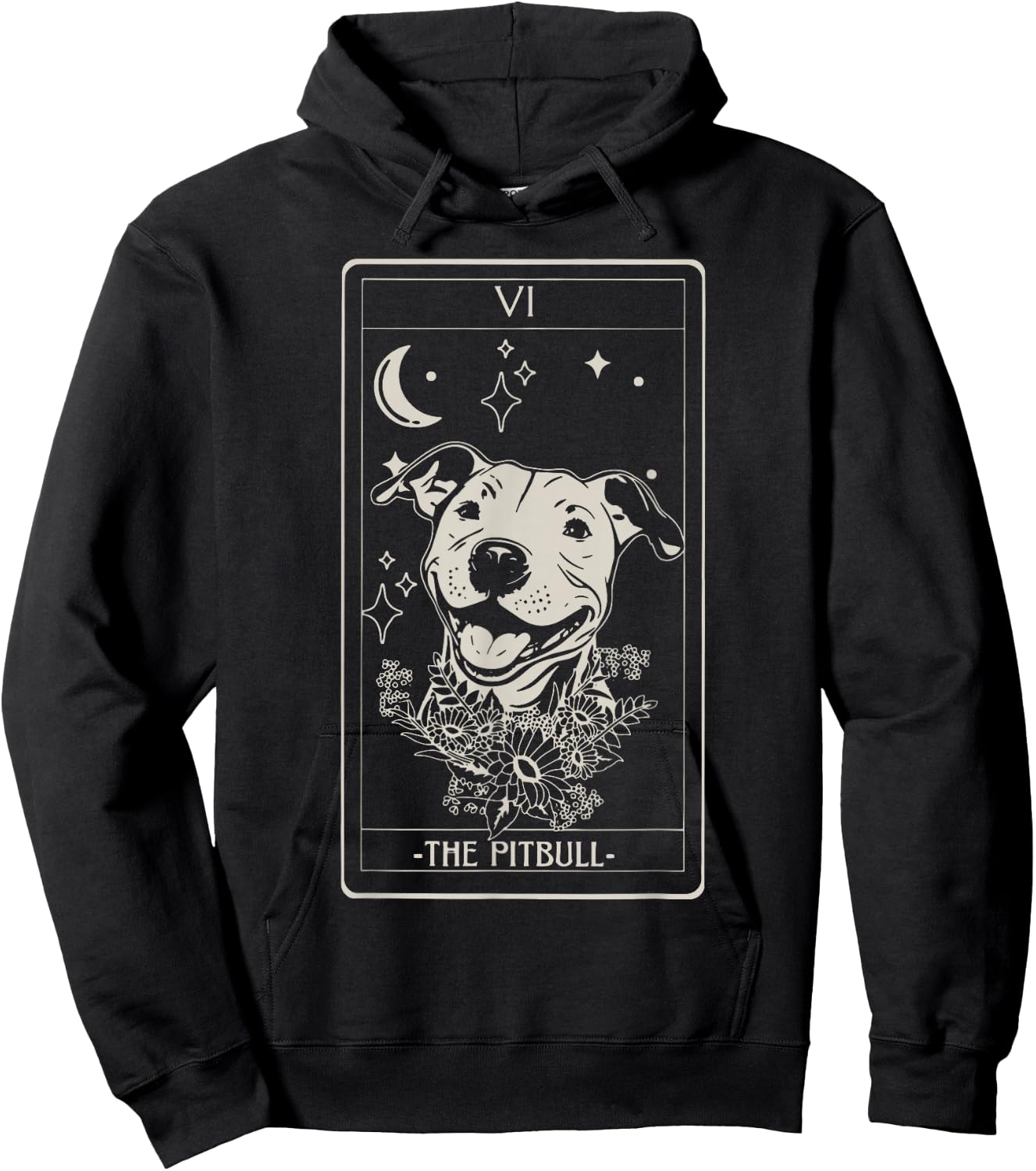 Pitbull Tarot Card Pitbull Lover Pittie Dog Mom Women Men Hoodie - Hoodie | Black