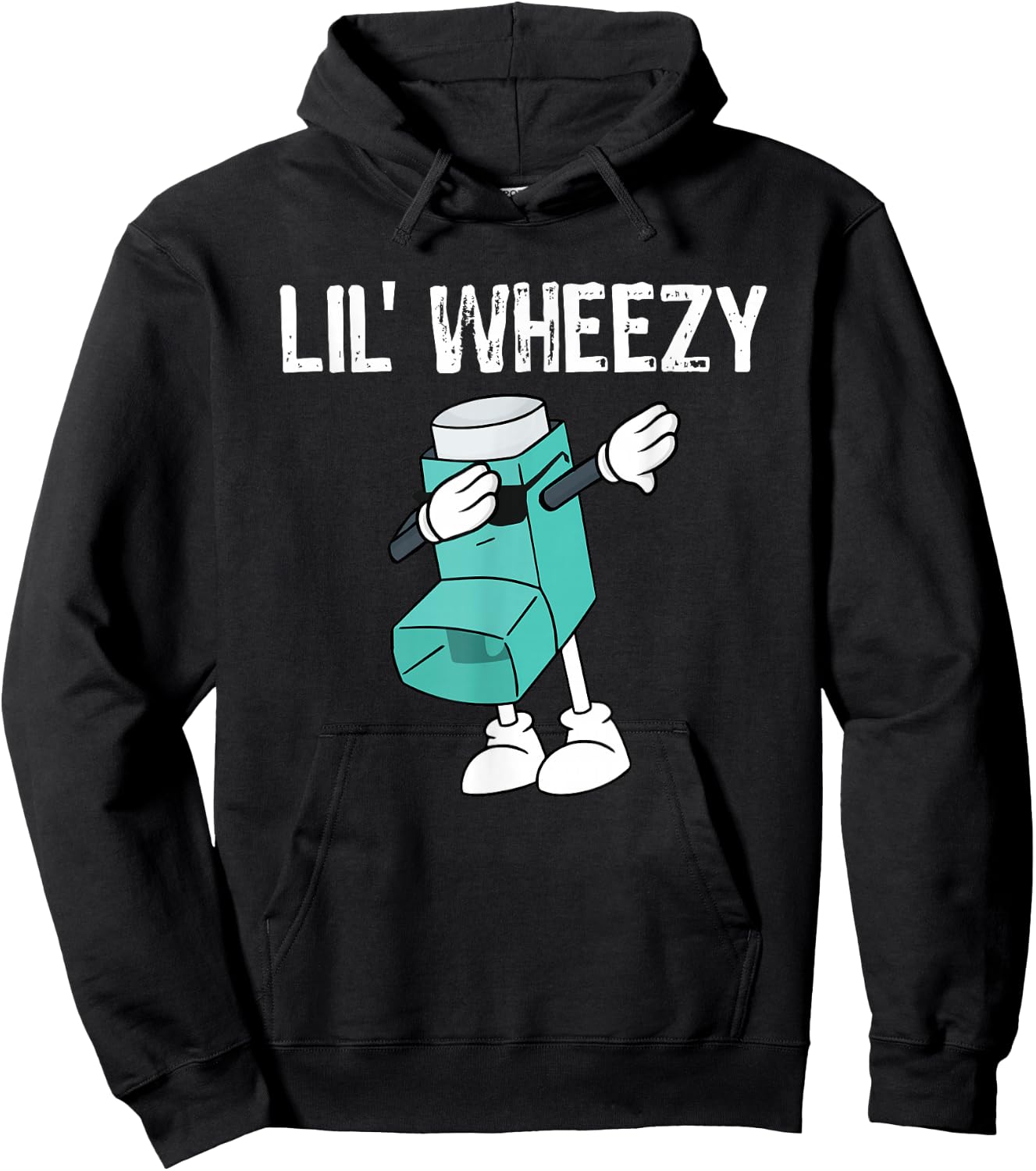 Lil Wheezy Asthma Awareness Dabbing Inhaler Hoodie - Hoodie | Black