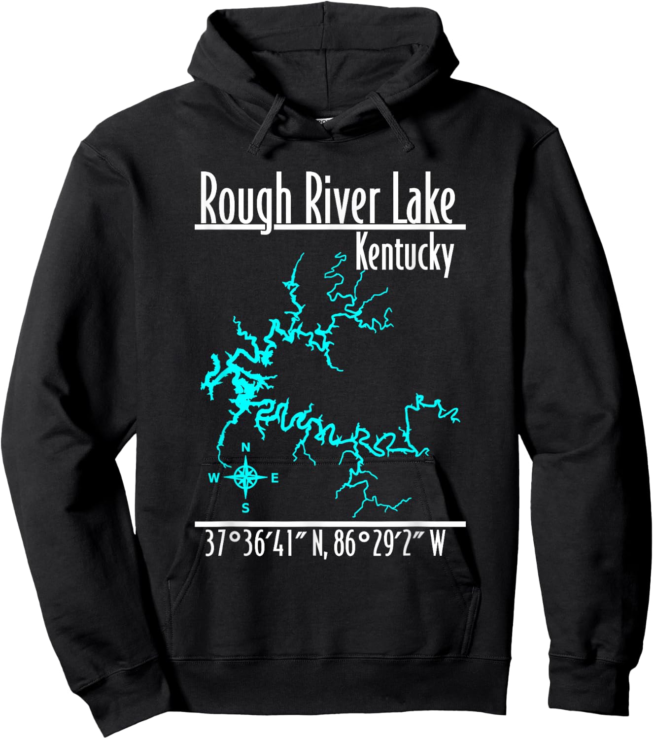 Modern Rough River Lake, Kentucky Hoodie - Hoodie | Black