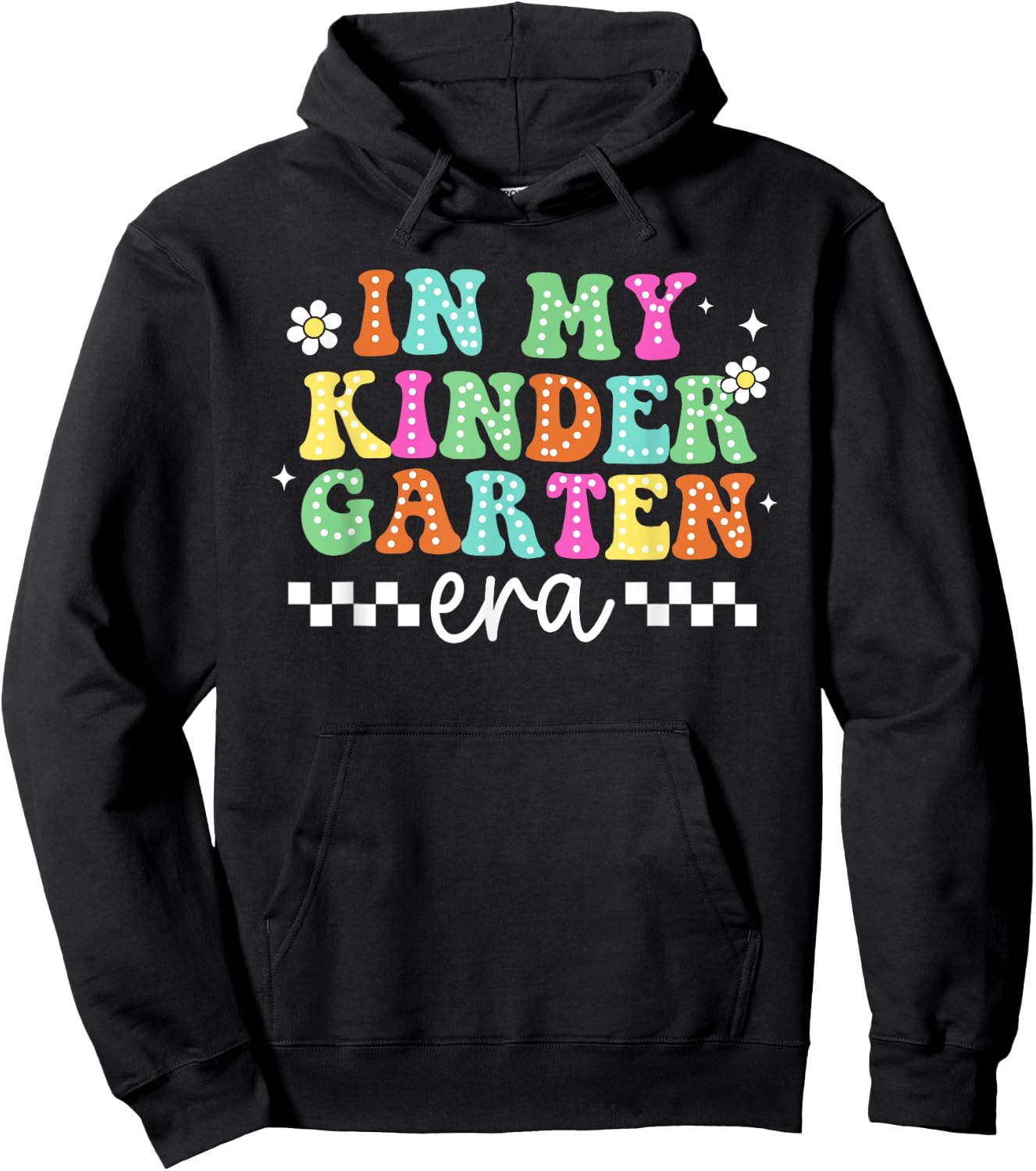 In My Kindergarten Era Groovy Kindergarten Back To School Hoodie - Hoodie | Black