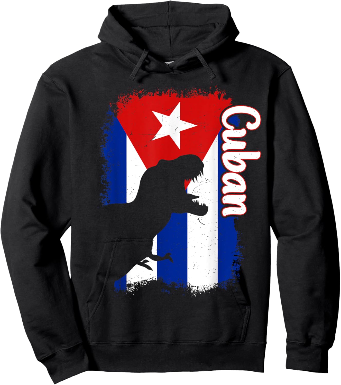 Boys Cubanita Cuba Flag Cuban Dino Kids Hispanic Heritage Hoodie - Hoodie | Black