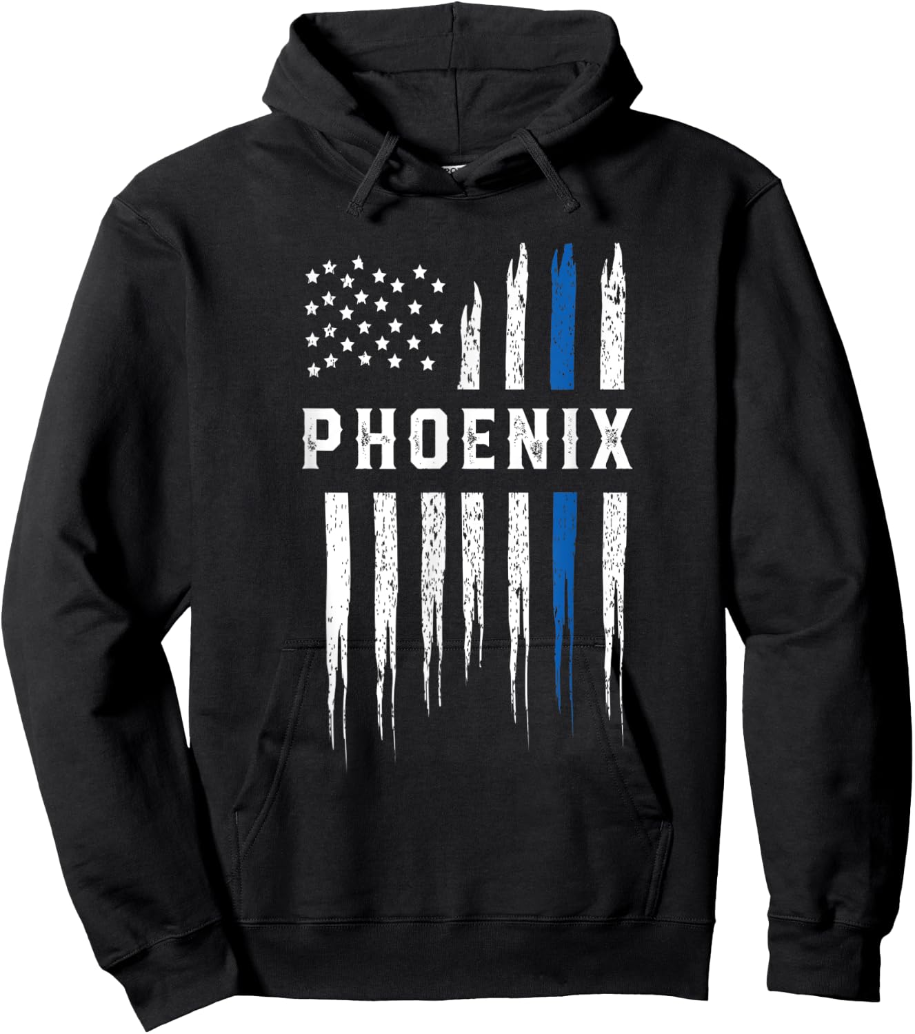 Thin Blue Line Heart Phoenix Police Officer Arizona Cops Hoodie - Hoodie | Black