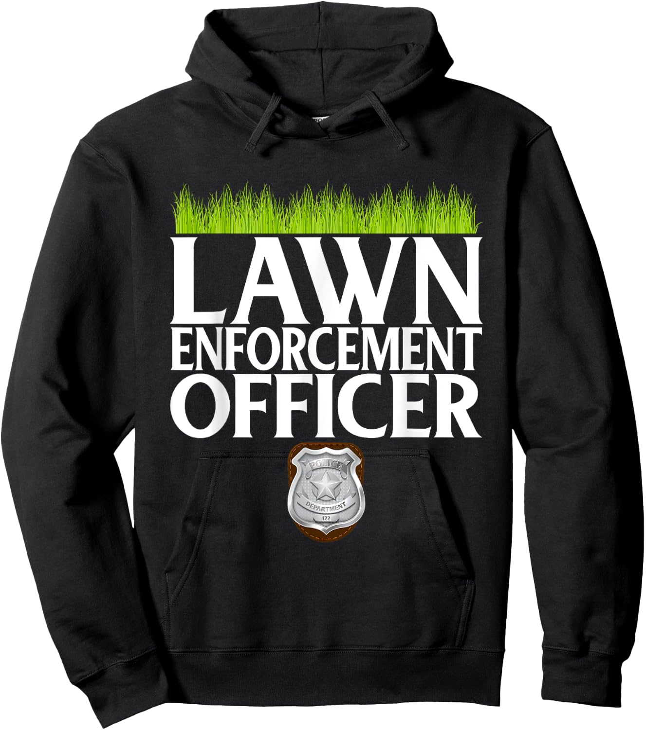 Funny Retro Vintage Lawn Mower Lawn Enforcement Hoodie - Hoodie | Black