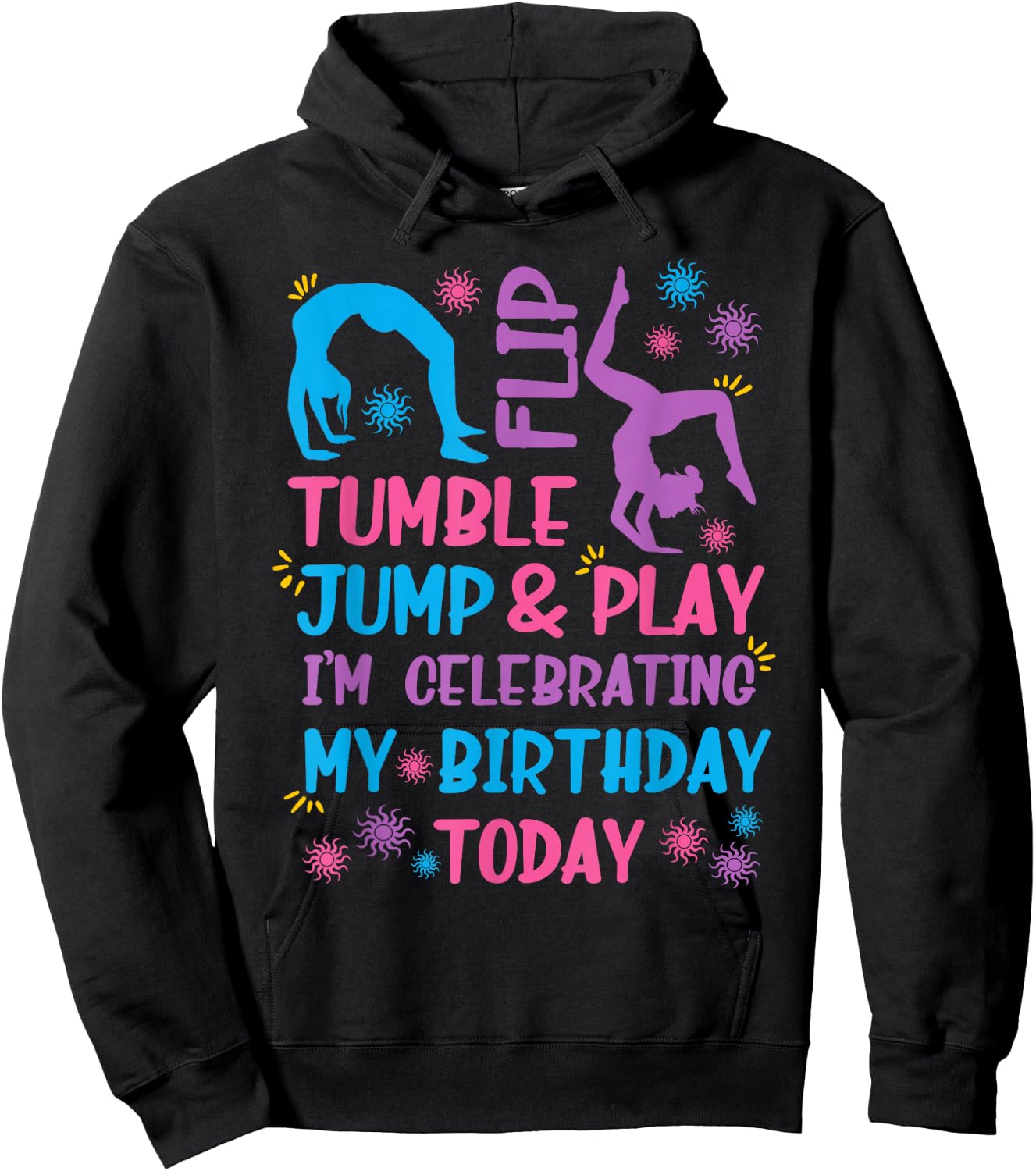Funny Girls Gymnastics Birthday Themed Party Gift Women Kids Small Hoodie - Hoodie | Black