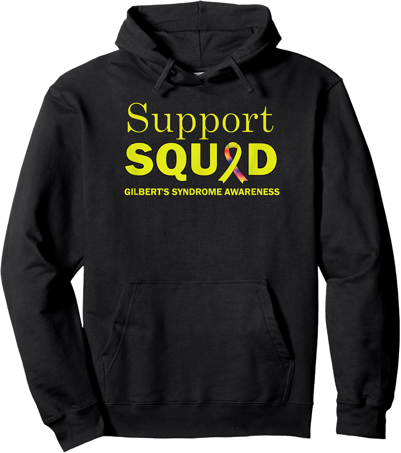 Gilbert's Syndrome Awareness Support Squad Awareness Ribbon Hoodie - Hoodie | Black