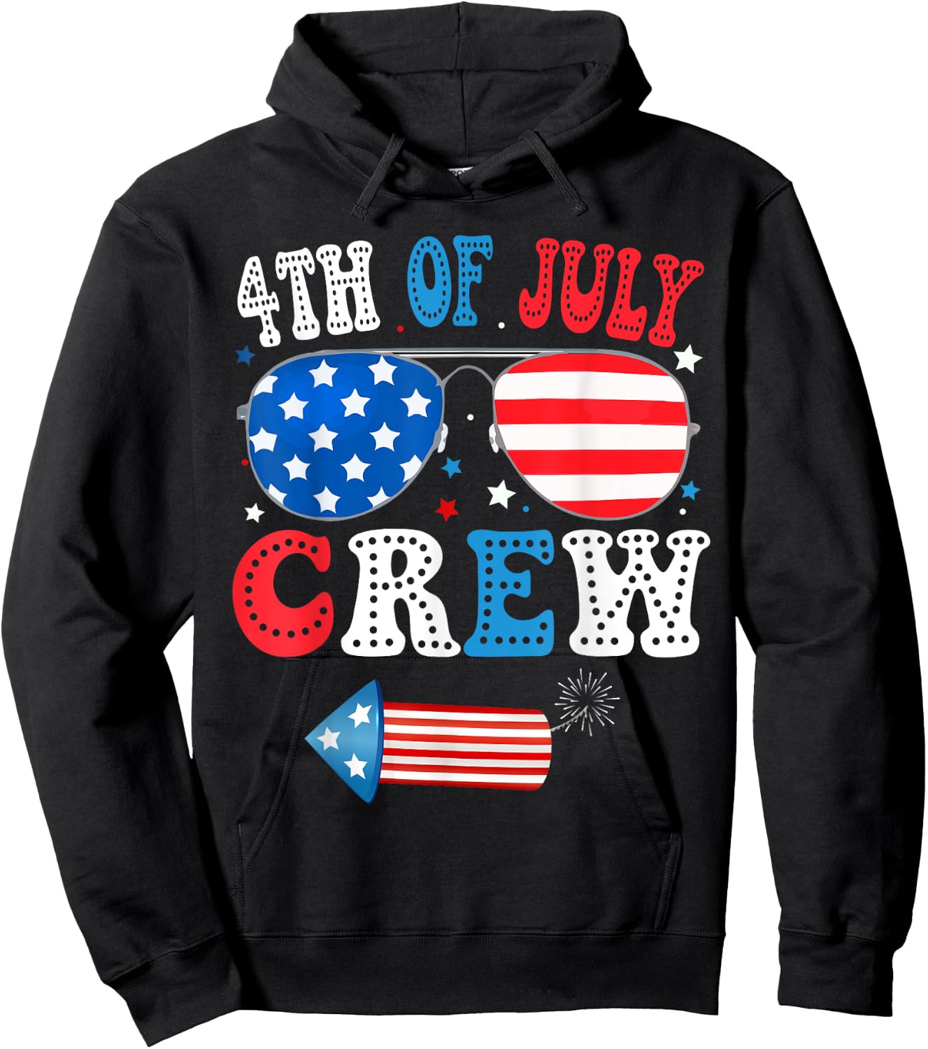 4th of July Crew Matching American Family Independence Day Kids Men Hoodie - Hoodie | Black