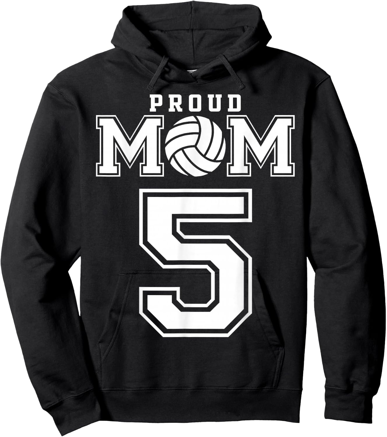 Custom Proud Volleyball Mom Number 5 Personalized Women Hoodie - Hoodie | Black