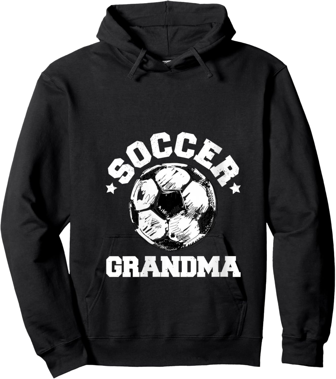 Soccer Grandma Soccer Ball Distressed Funny Soccer Grandma V-Neck Hoodie - Hoodie | Black