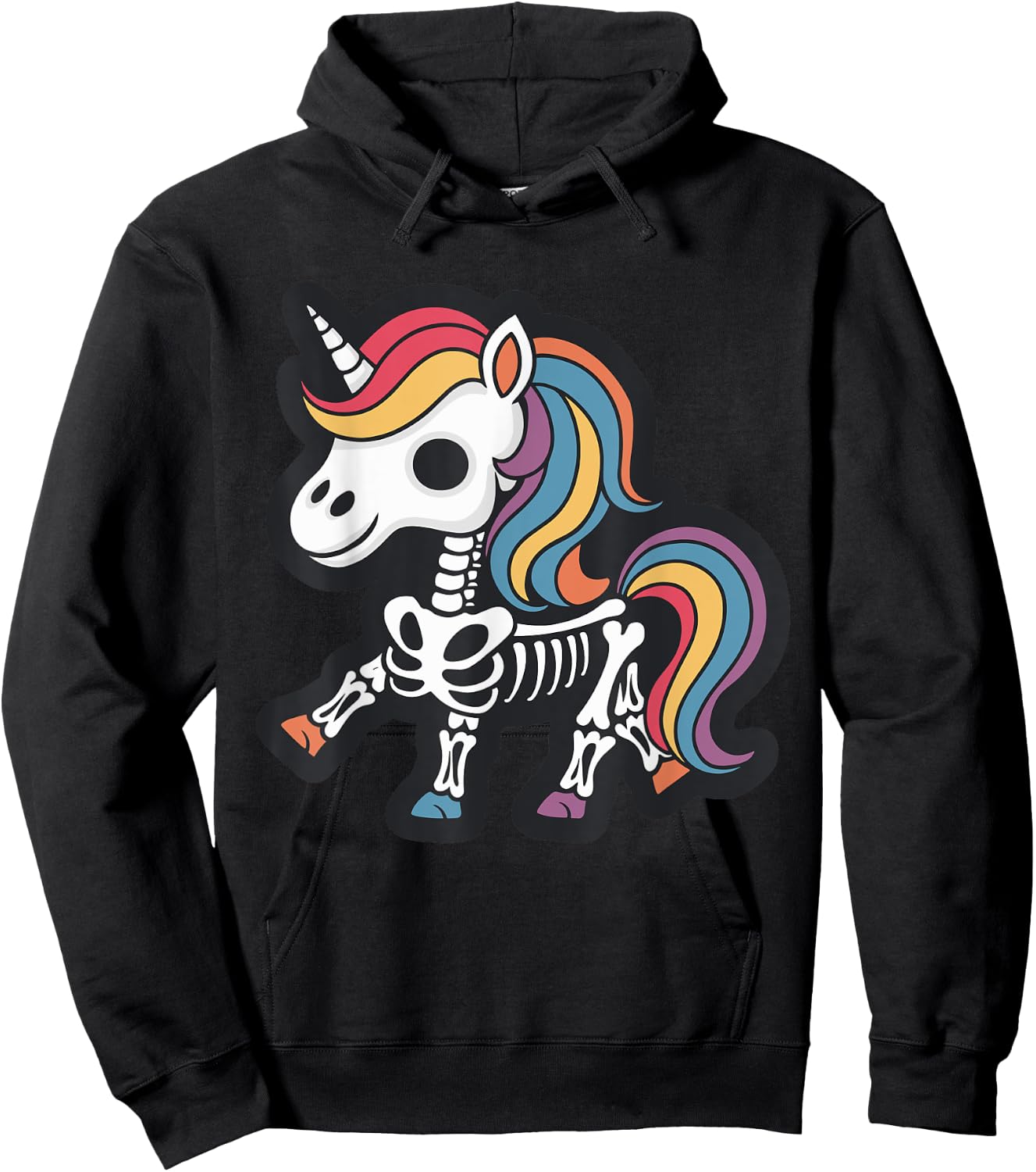 Funny Skeleton Unicorn Lovers Spooky Halloween Costume Girls Hoodie - Hoodie | Black