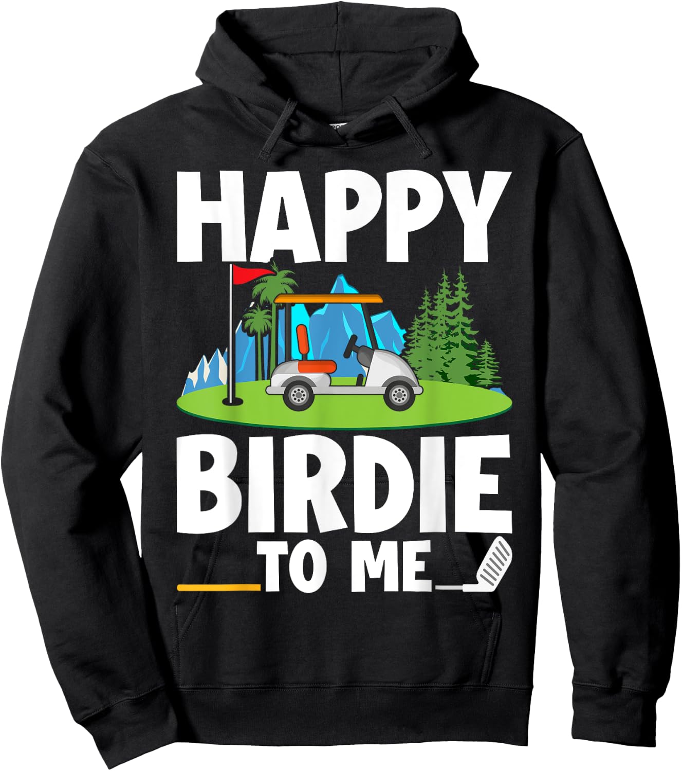Funny Golf Birthday Happy Birdie Golfer Kids Boys Men Hoodie - Hoodie | Black