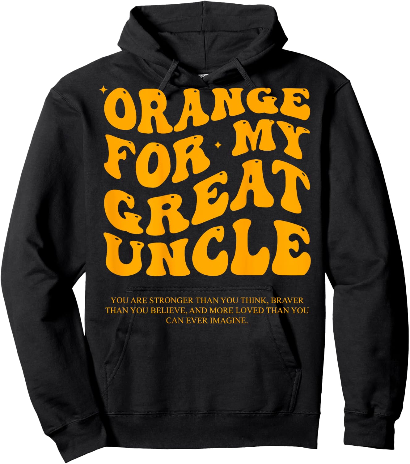 Orange For My Great Uncle Leukemia Awareness Products Groovy Hoodie - Hoodie | Black