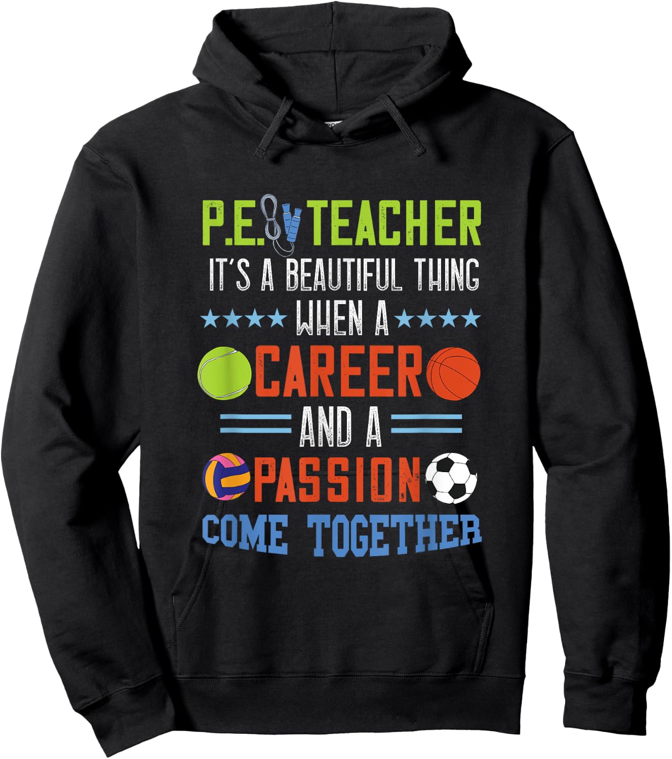 PE Teacher Beautiful Thing School P.E. Teacher Gym Teacher Men Women Hoodie - Hoodie | Black