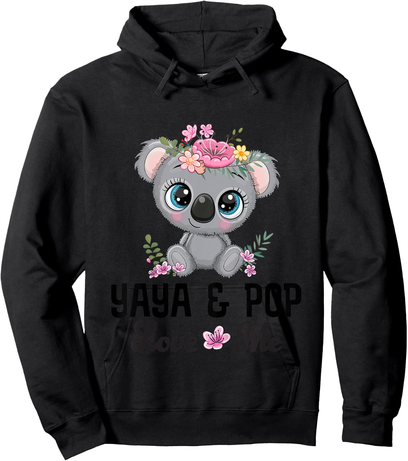 Kids Yaya And Pop Granddaughter Koala Hoodie - Hoodie | Black