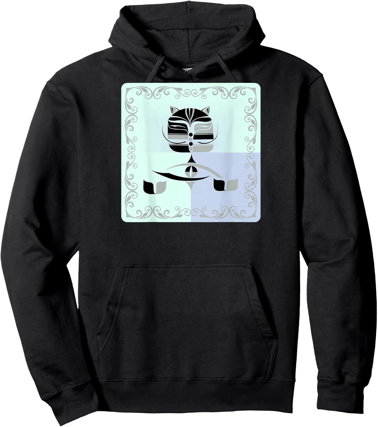 Cat Split Block Hoodie - Hoodie | Black
