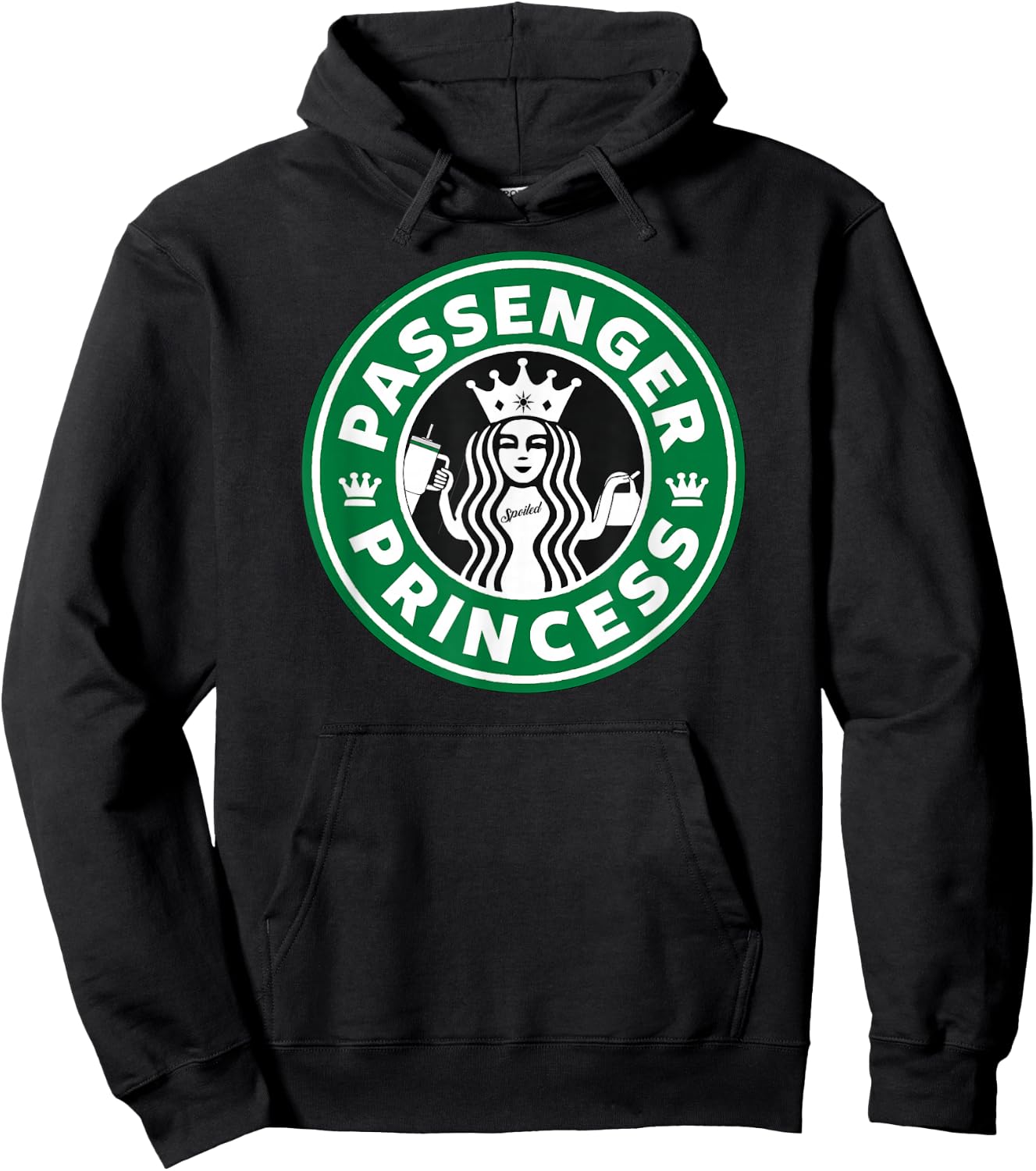 Passenger Princess for Girls Cute Passenger Seat Rider Hoodie - Hoodie | Black