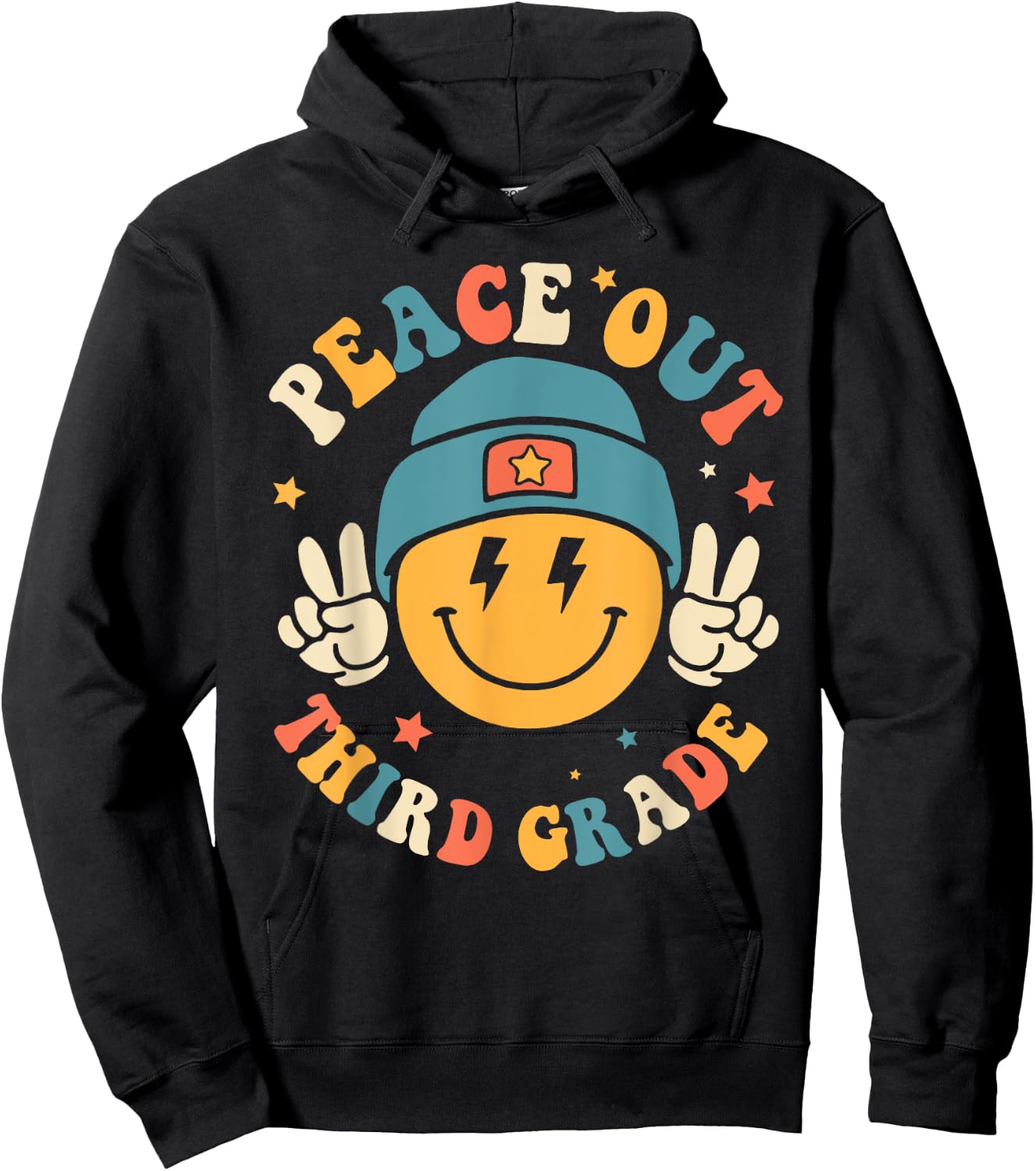 Peace Out Third Grade Happy Last Day Of School Teacher Hoodie - Hoodie | Black